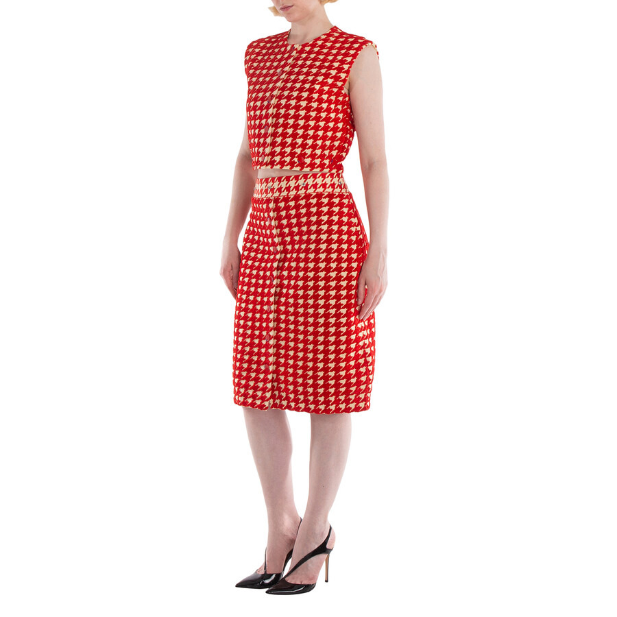 Burberry Sleeveless Houndstooth Pattern Dress - 4