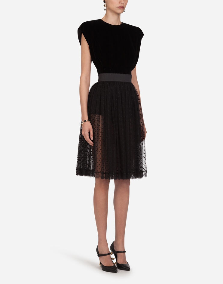 Point d'esprit tulle midi skirt - 5