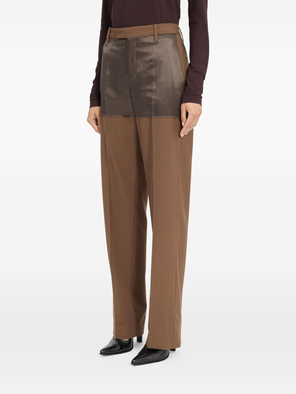 two-tone panelled trousers - 5