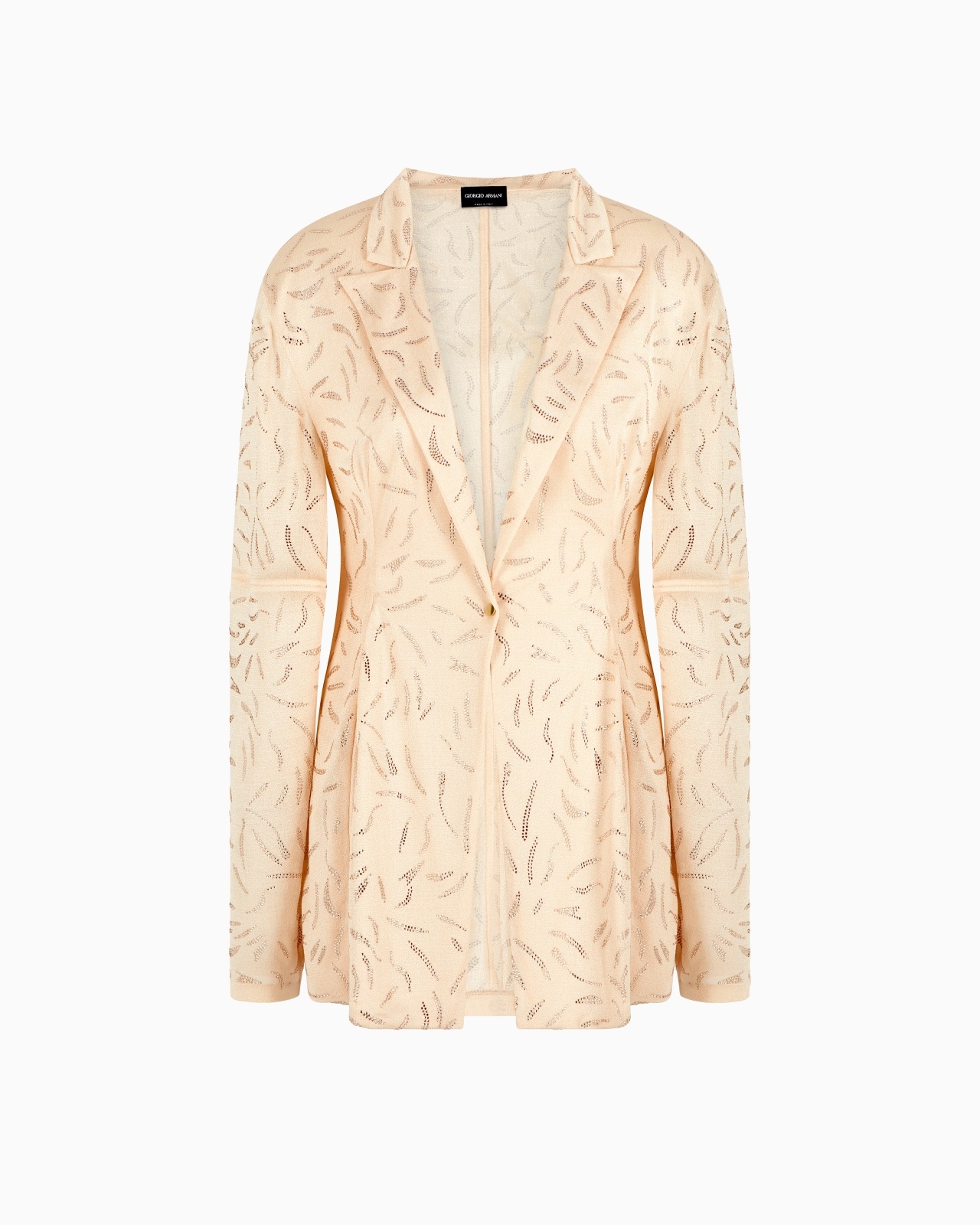 SINGLE-BREASTED JACKET IN VISCOSE JERSEY WITH RHINESTONE EMBROIDERY - 1