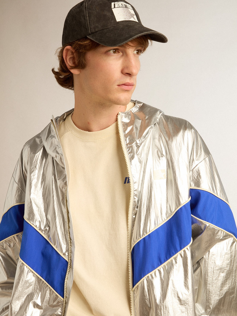 Aged white cotton T-shirt with blue Marathon logo 5