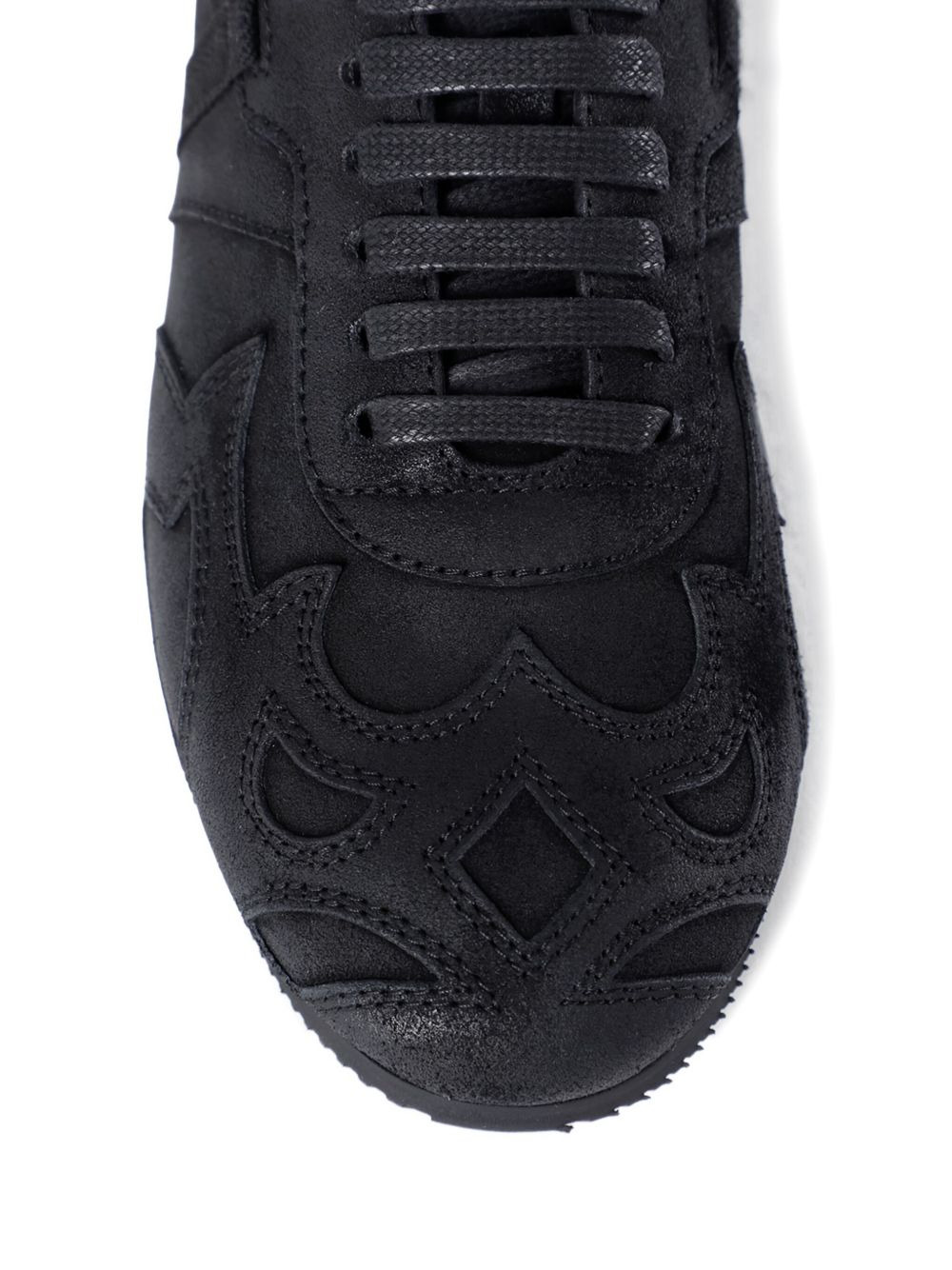 leather flame-pattern sneakers - 3