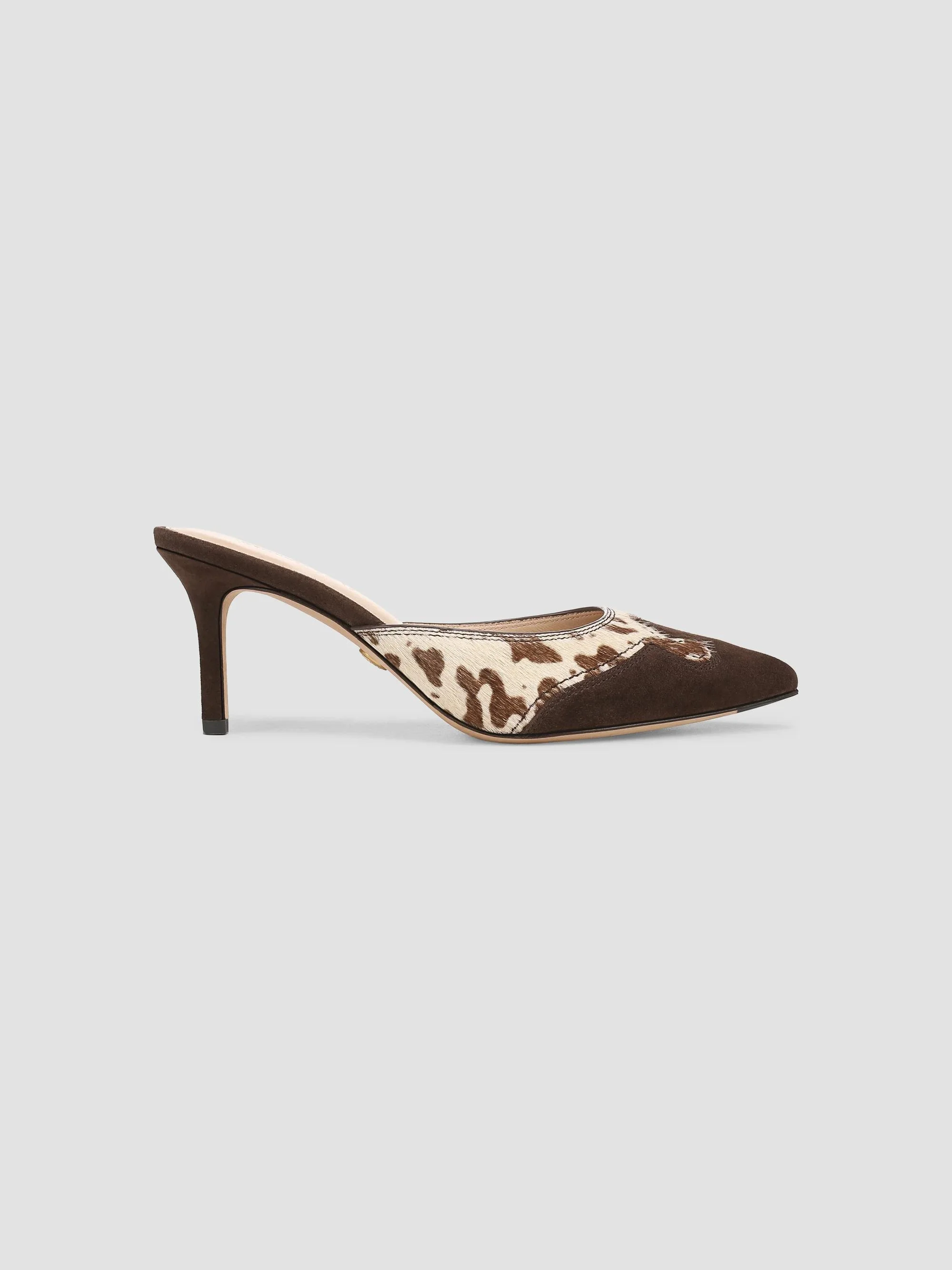 Women's Lisa 70MM Printed Calf Hair & Suede Mules - Brown Multi - 1