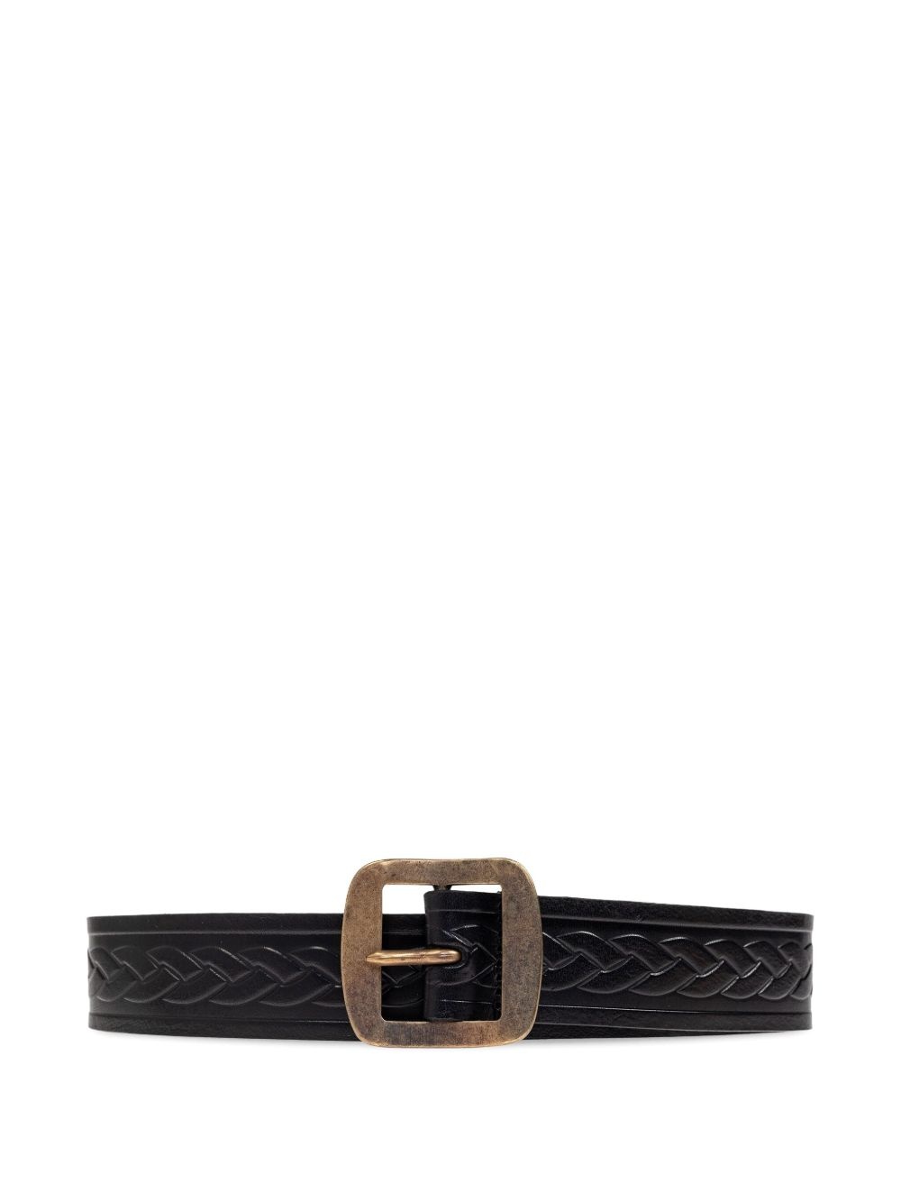 braided leather belt - 1
