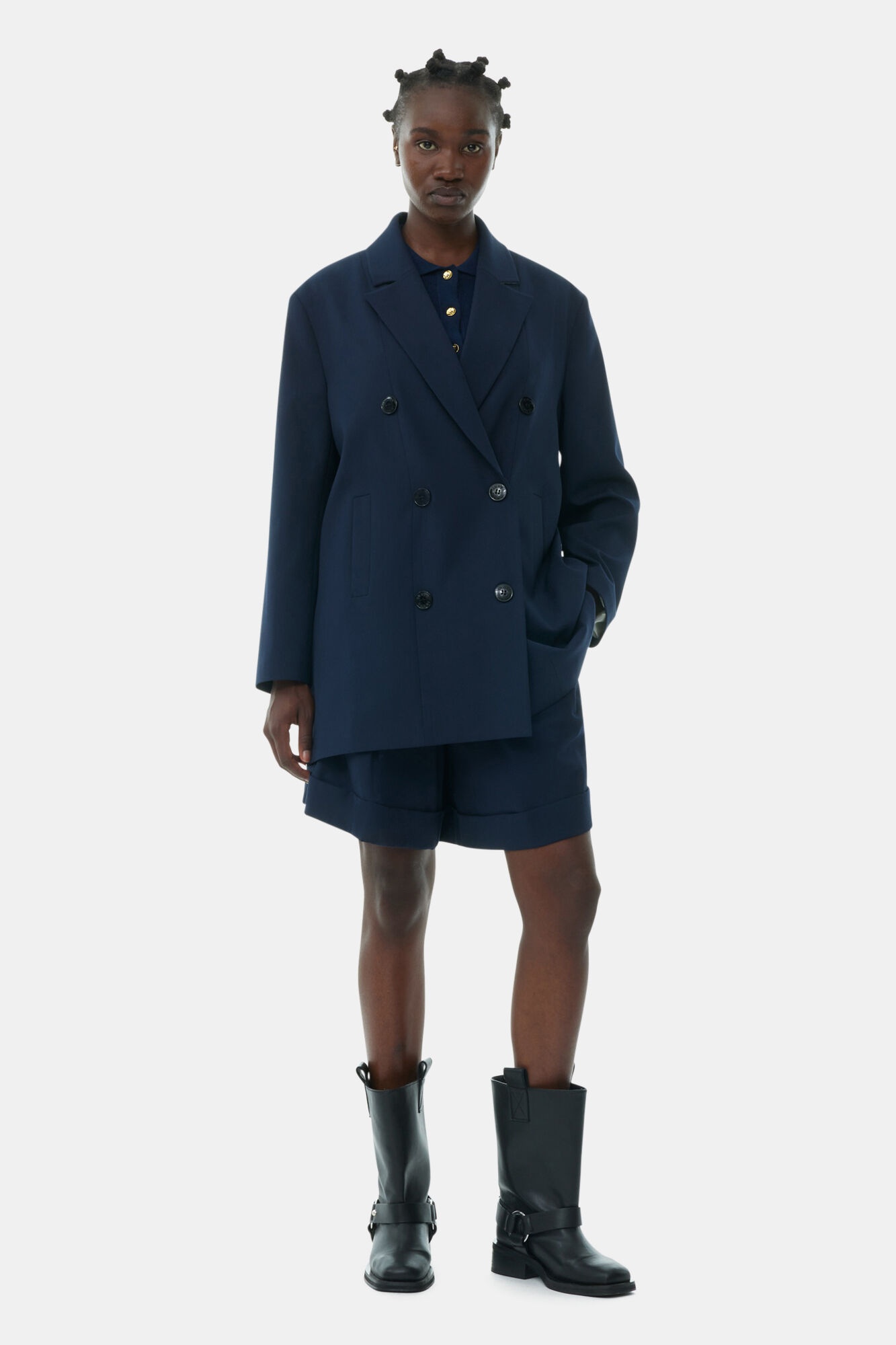 BLUE LIGHT OVERSIZED BLAZER - 3