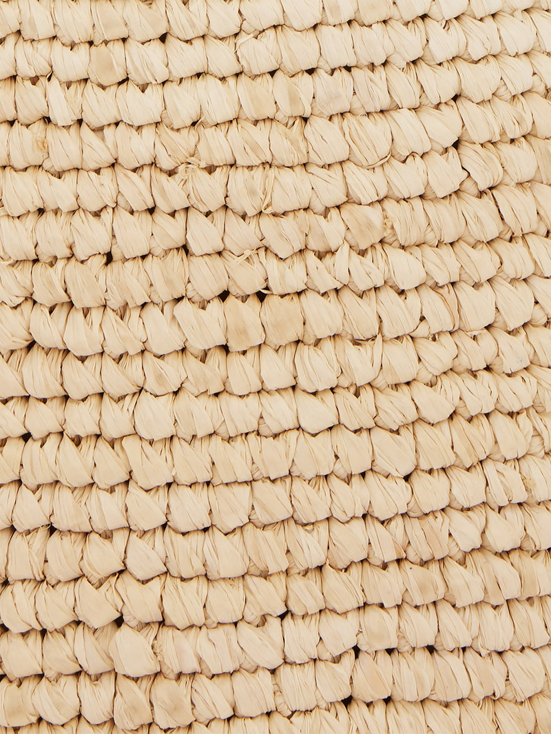 BEIGE RAFFIA TOTE BAG WITH LOGO 8