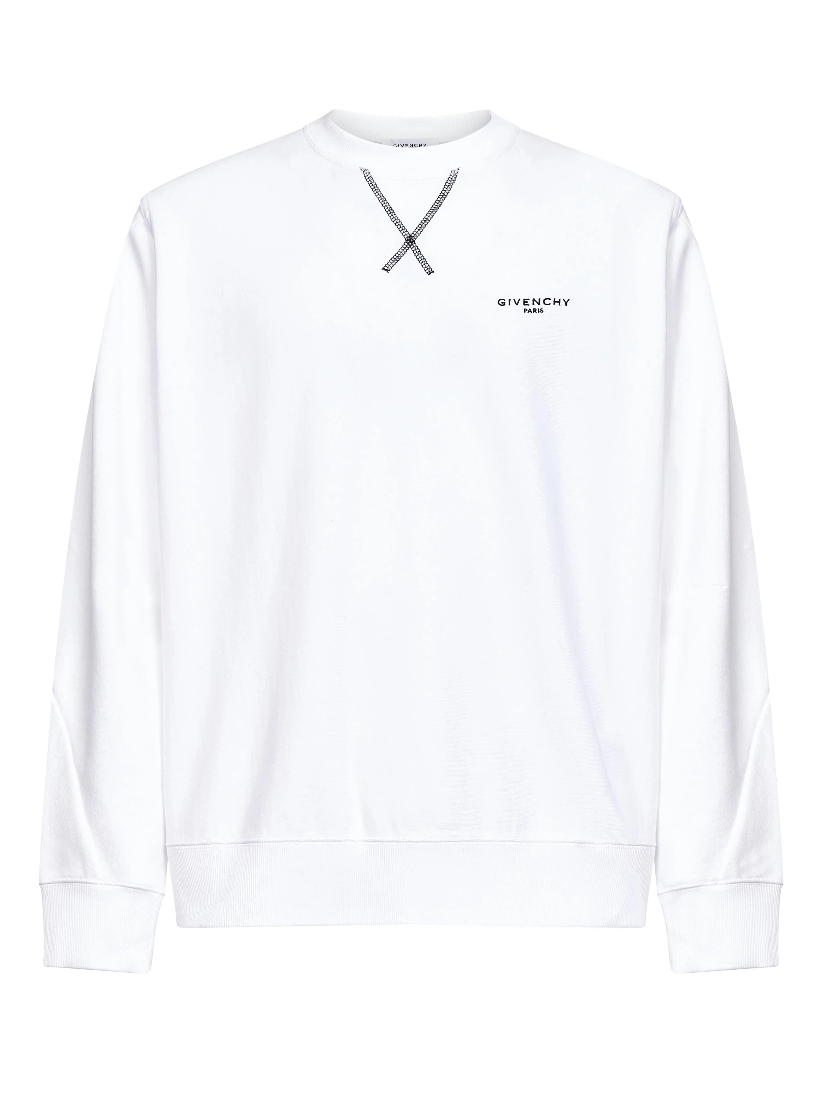 Givenchy Men White Brushed Cotton Couture Seam Sweatshirt - 1