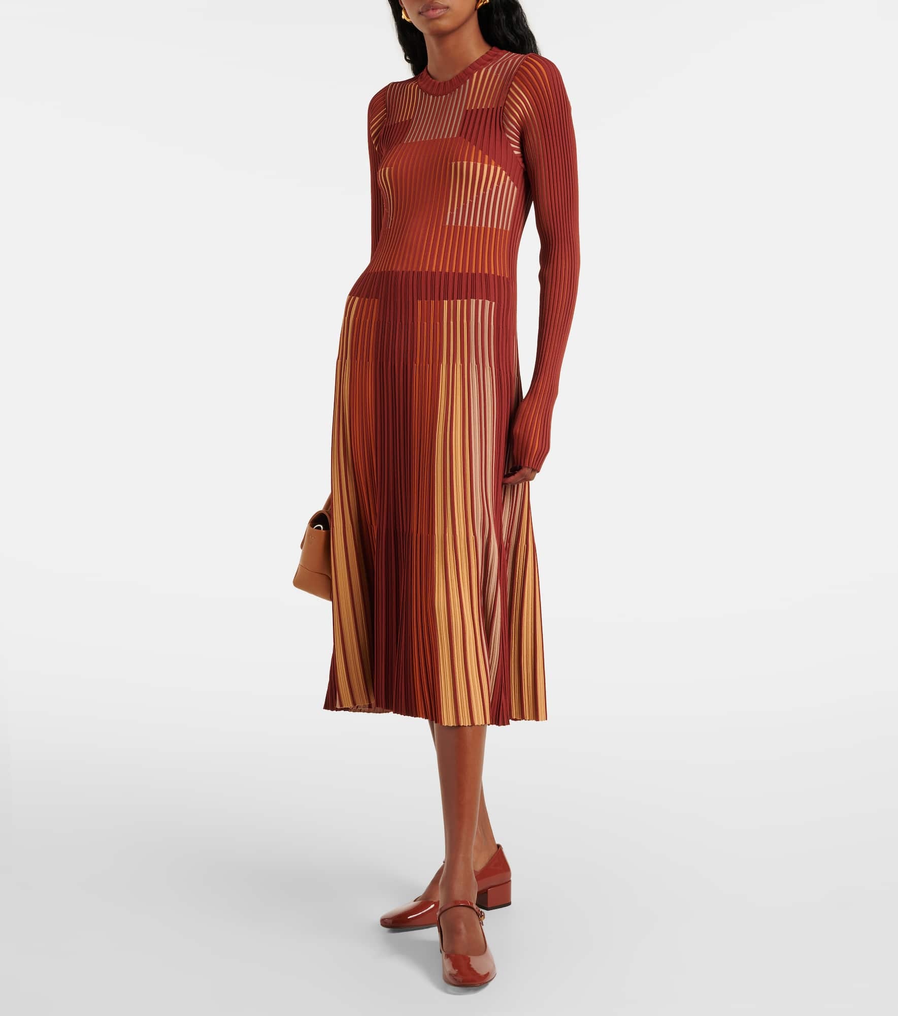 Knitted pleated midi dress - 2