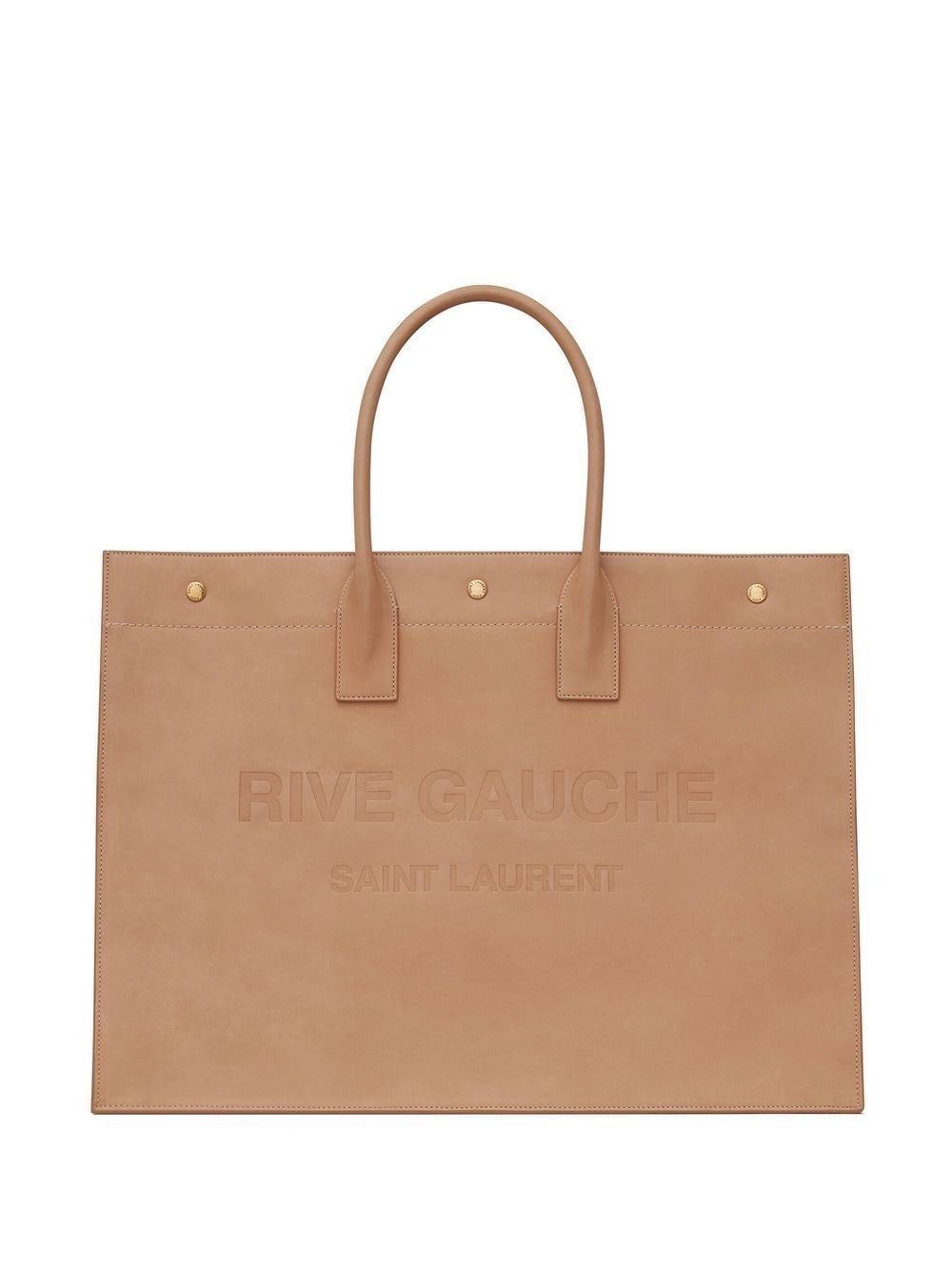 Rive Gauche embossed leather tote bag - 1