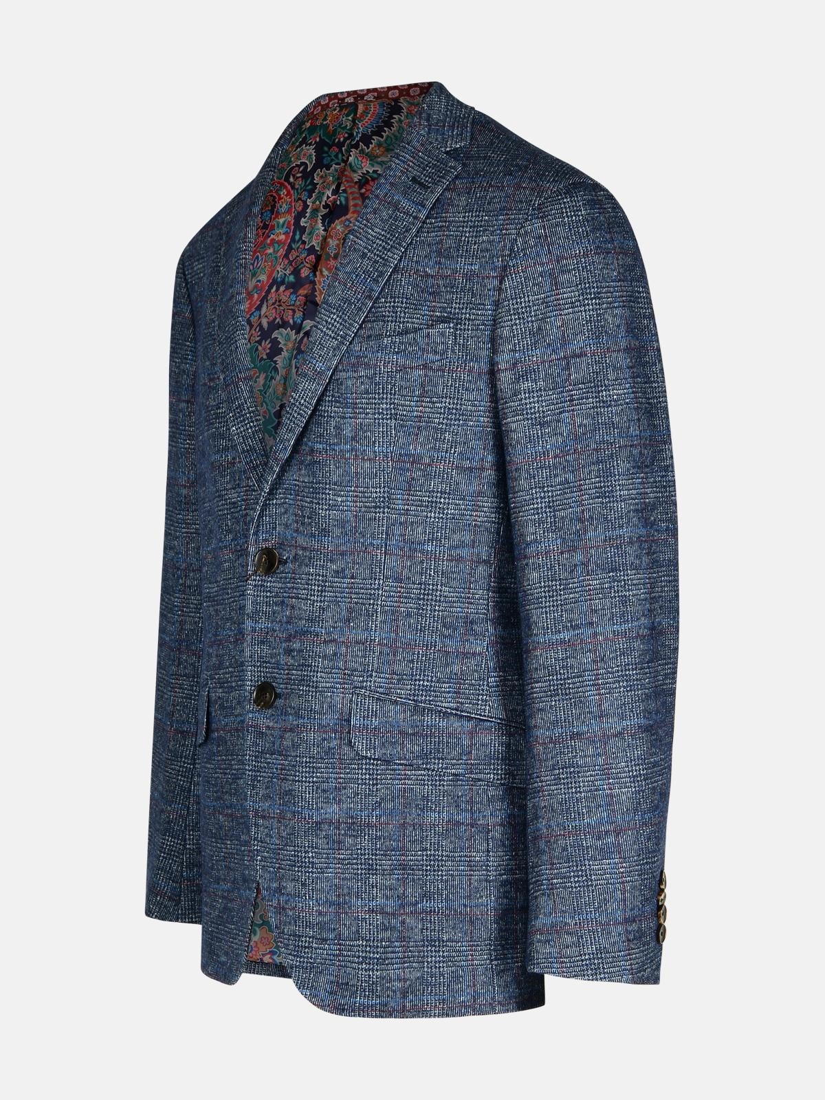 'ROMA' BLUE WOOL BLEND BLAZER - 2
