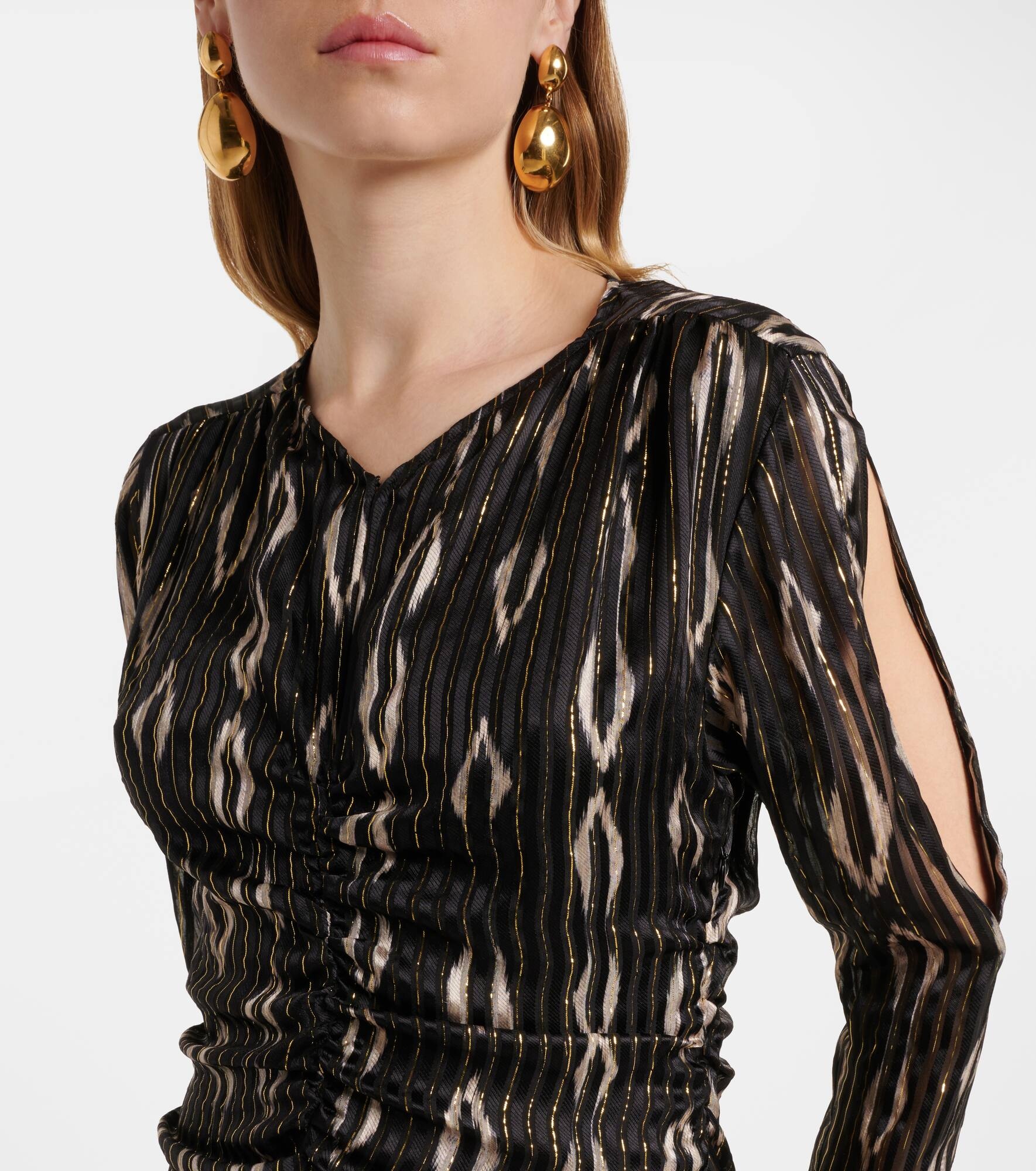 Octavia snake-effect silk-blend minidress - 4