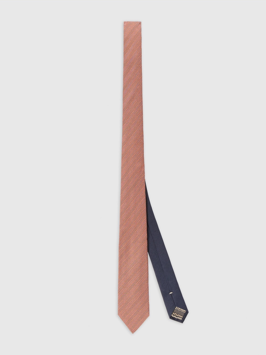 Tie with oblique chevron pattern - 1