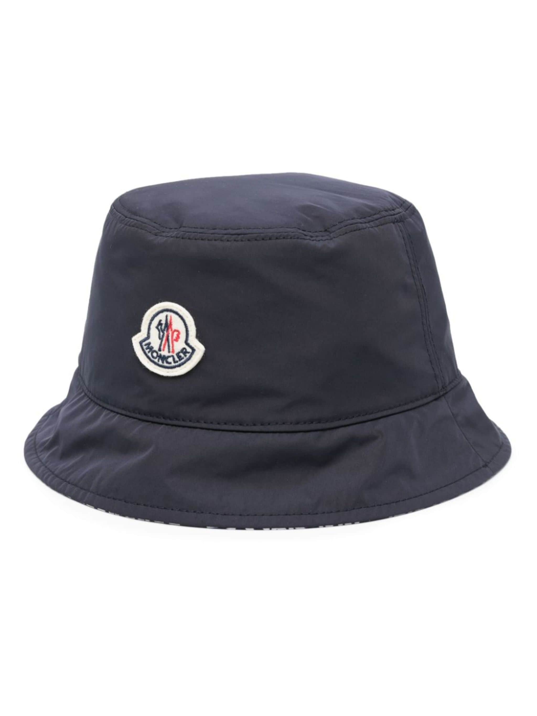 logo-patch dropped-brim bucket hat - 1