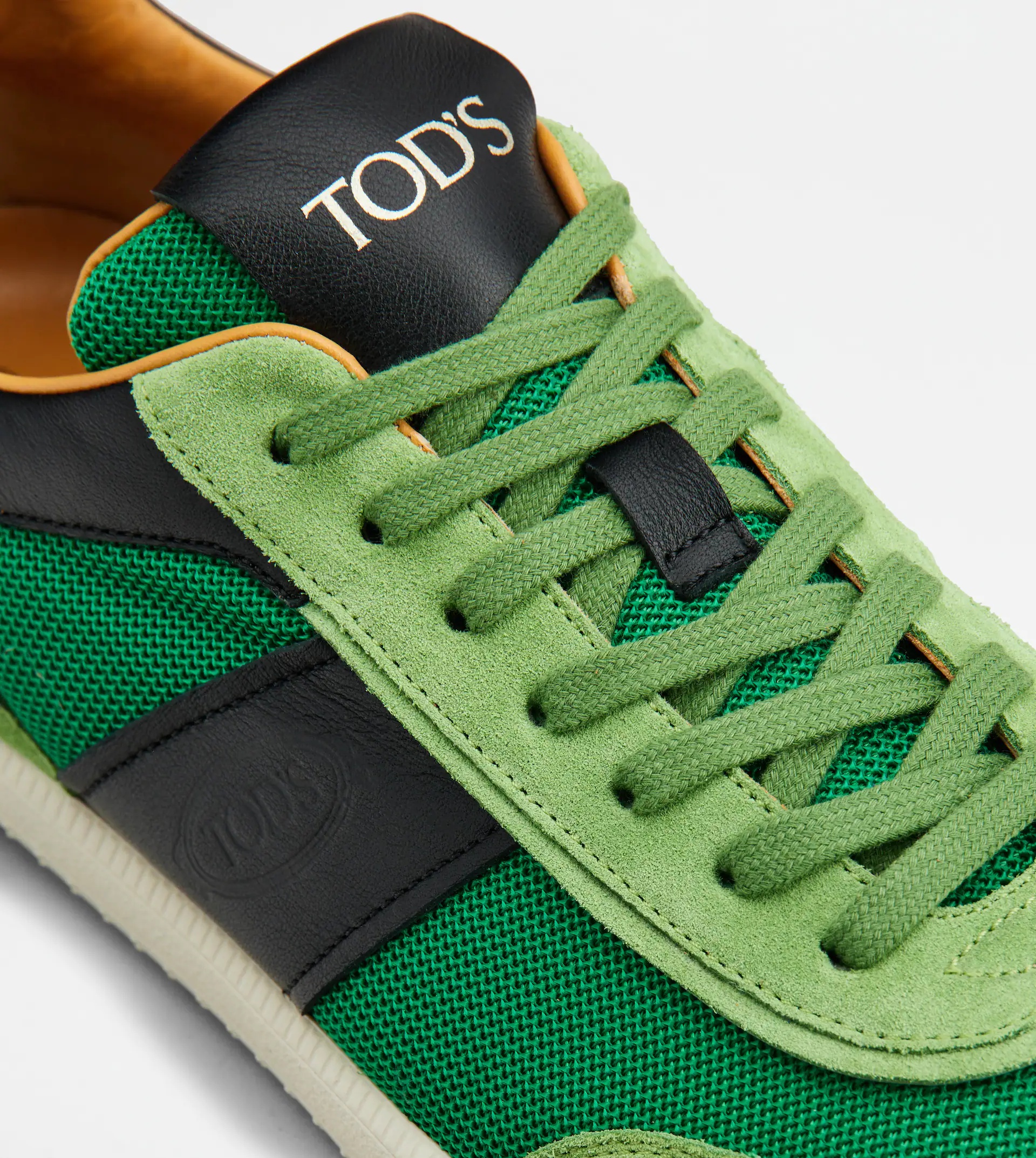 TOD'S TABS SNEAKERS IN SUEDE AND TECHNICAL FABRIC - GREEN, BLACK - 5