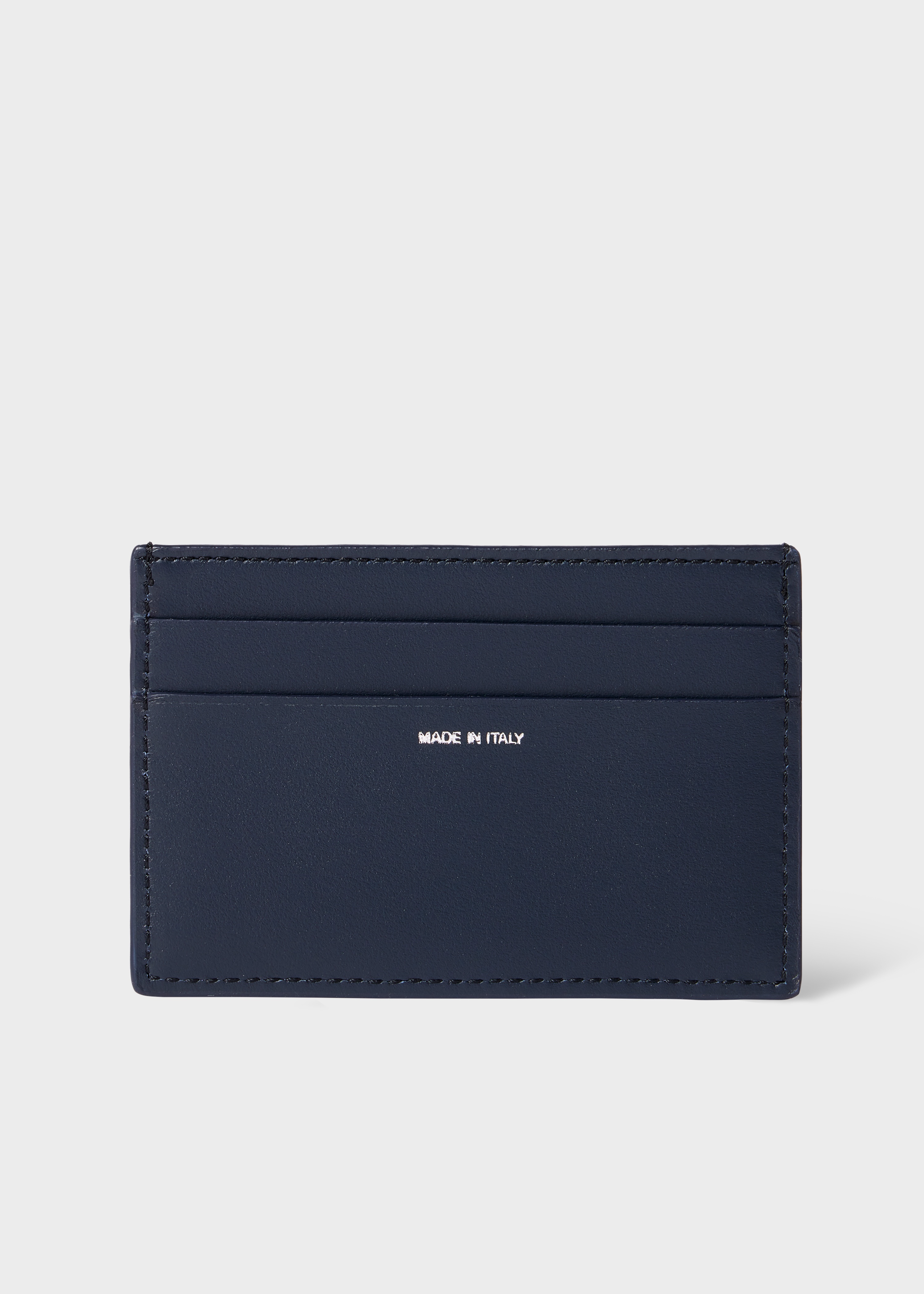 Navy Woven Leather 'Signature Stripe' Pinstripe Credit Card Holder - 2