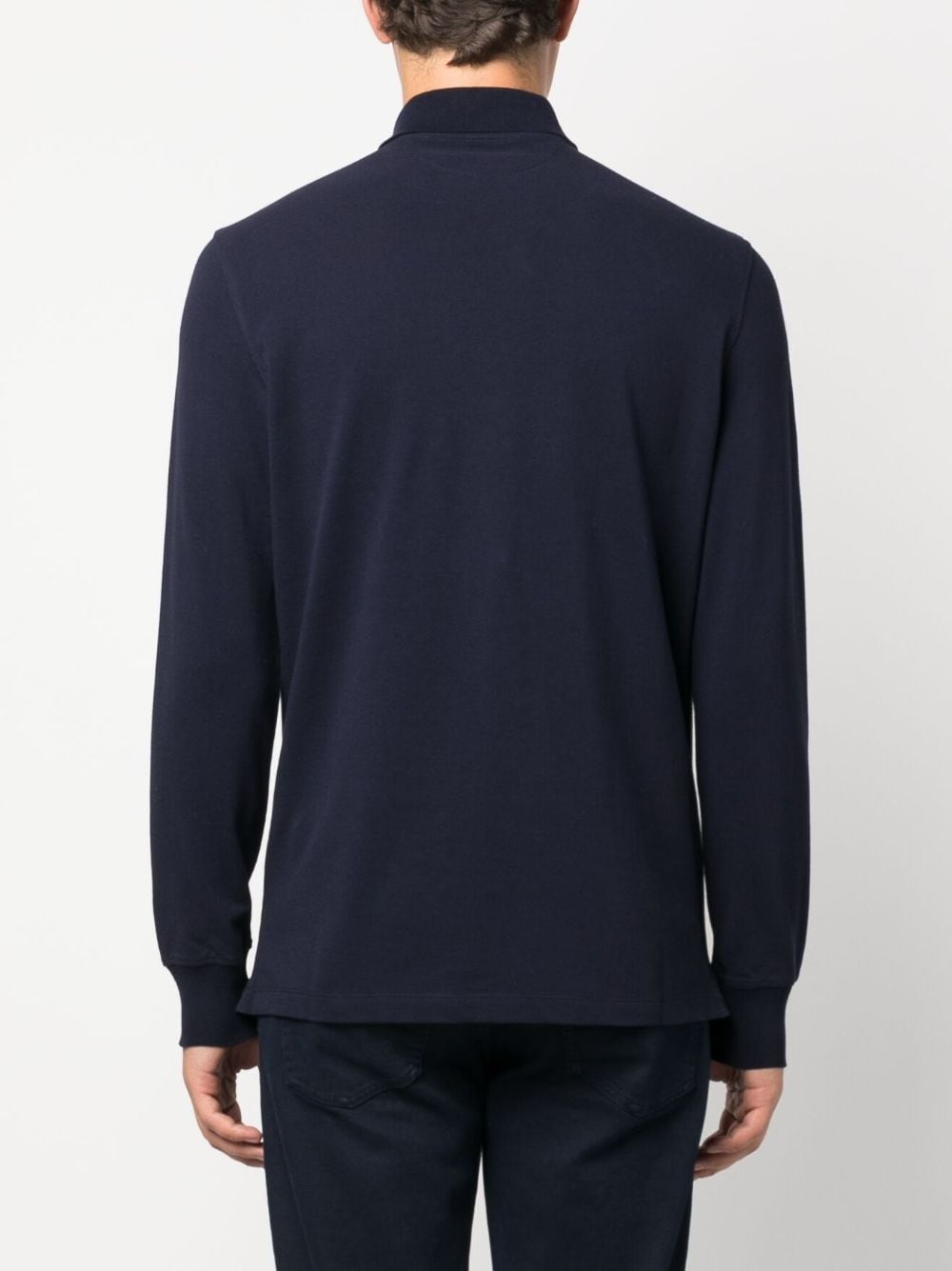 long-sleeve cotton polo shirt - 7