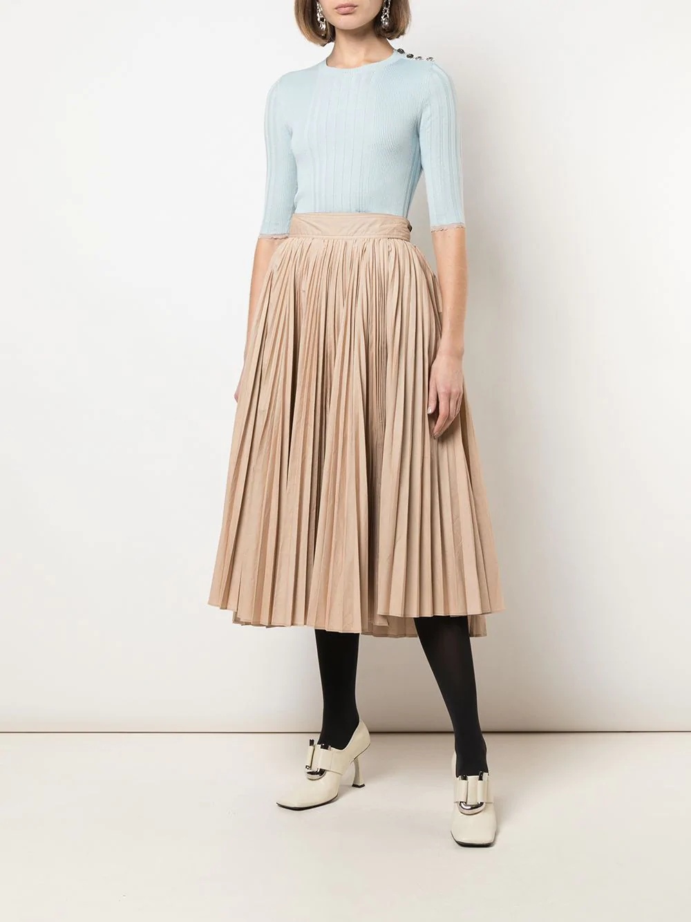 pleated poplin skirt - 2