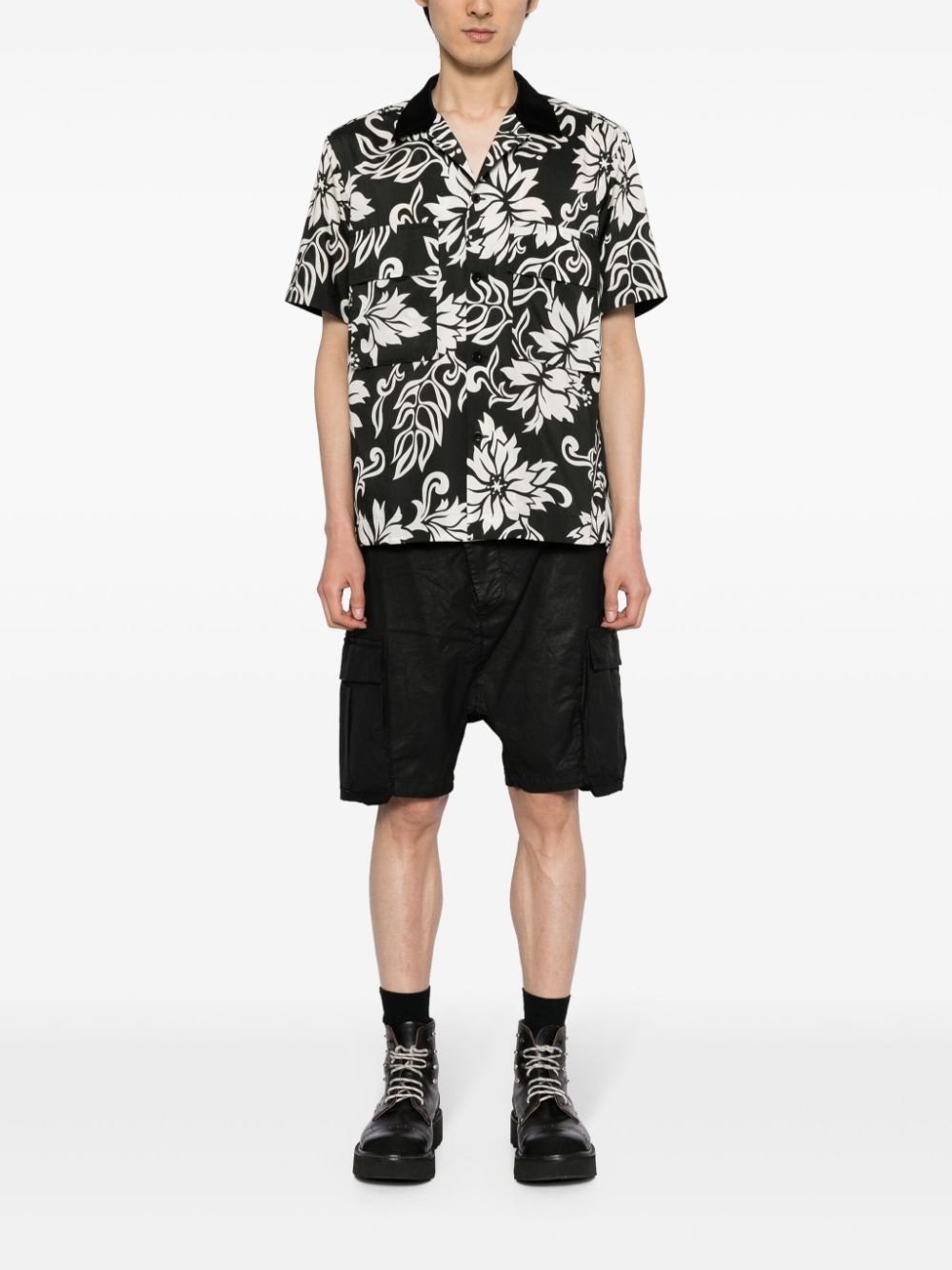 floral-print cotton shirt - 2