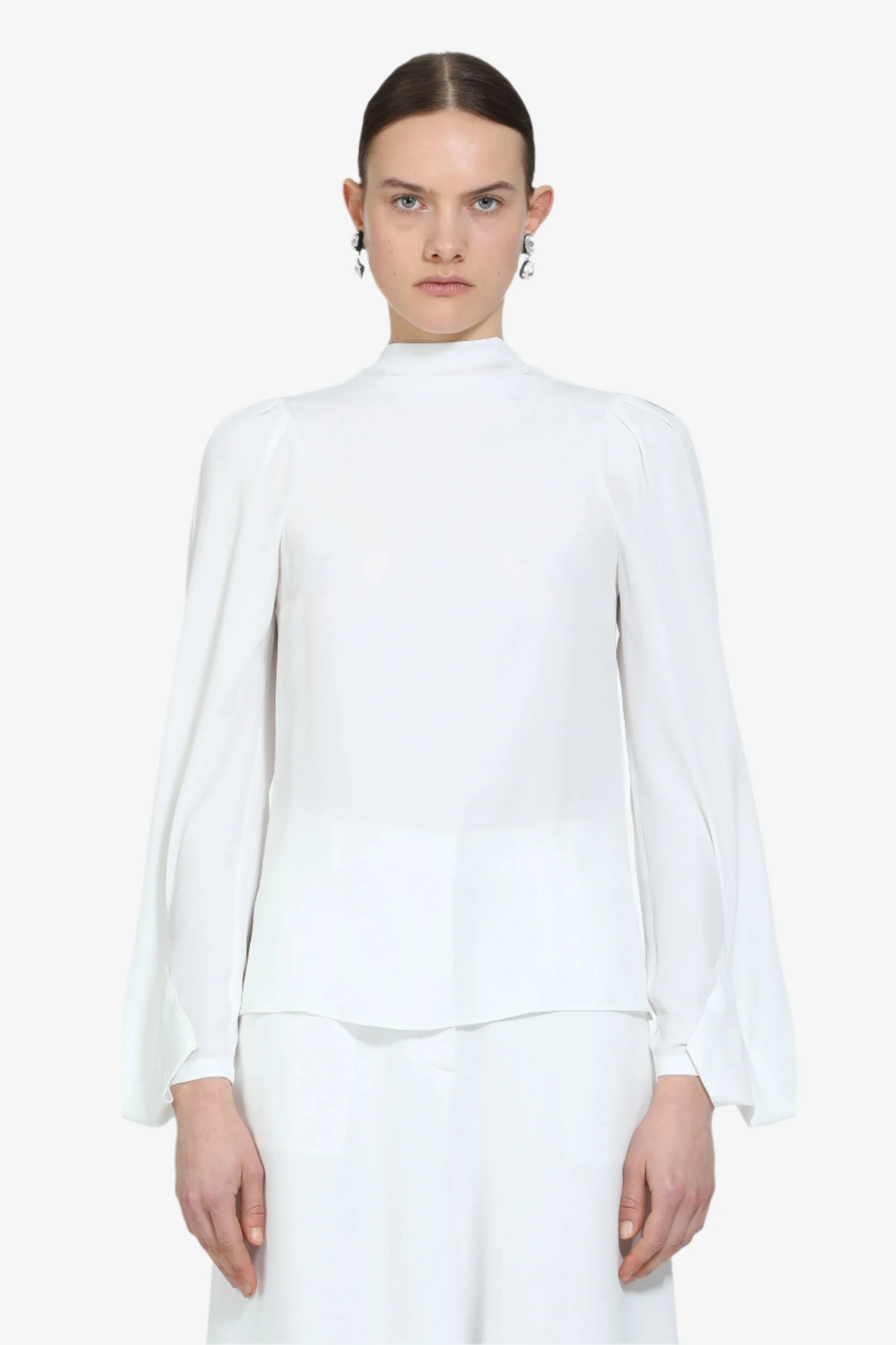 BLOUSE WITH LONG FLARED SLEEVES - 1