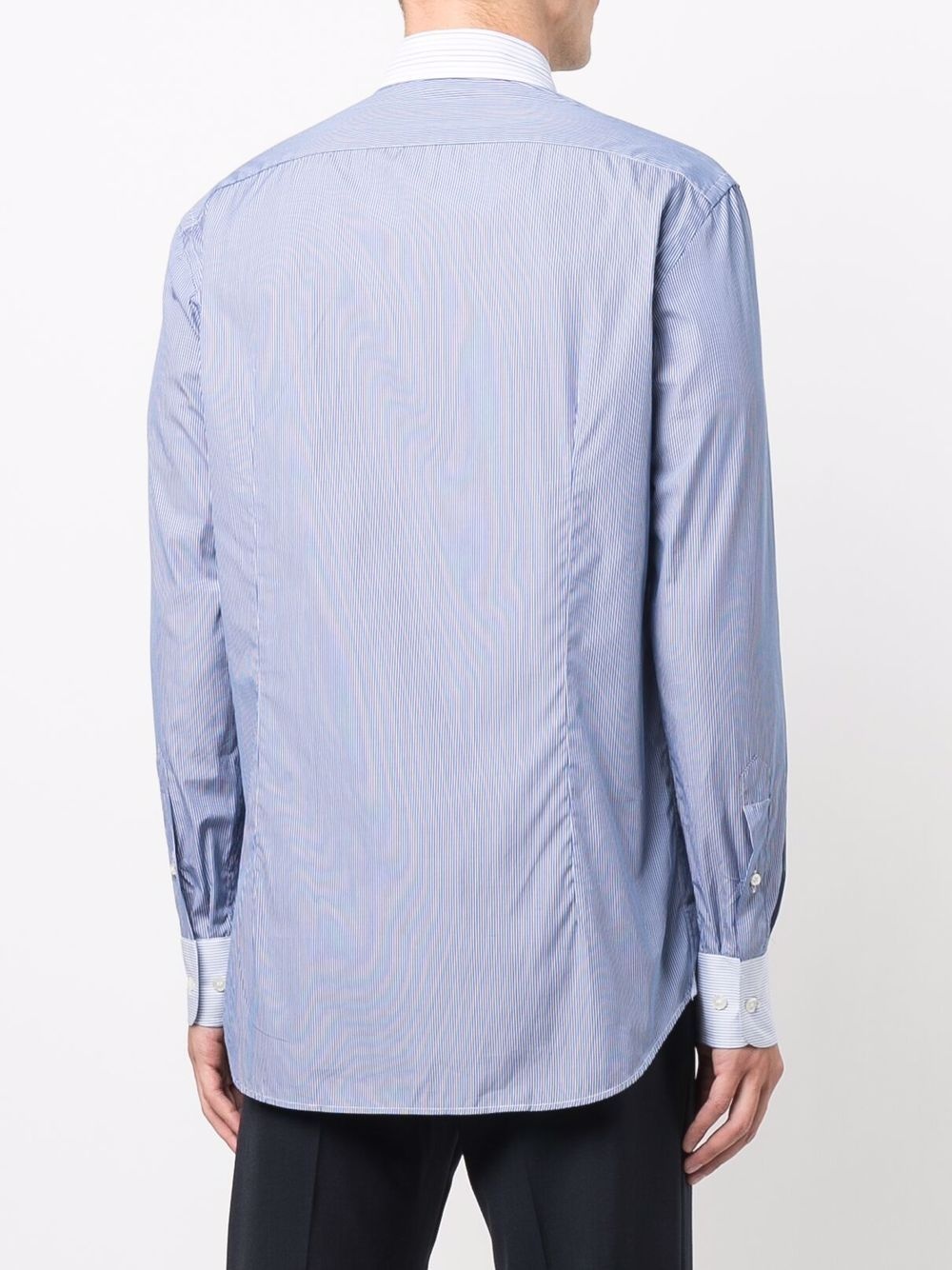 contrast collar pinstripe shirt - 4