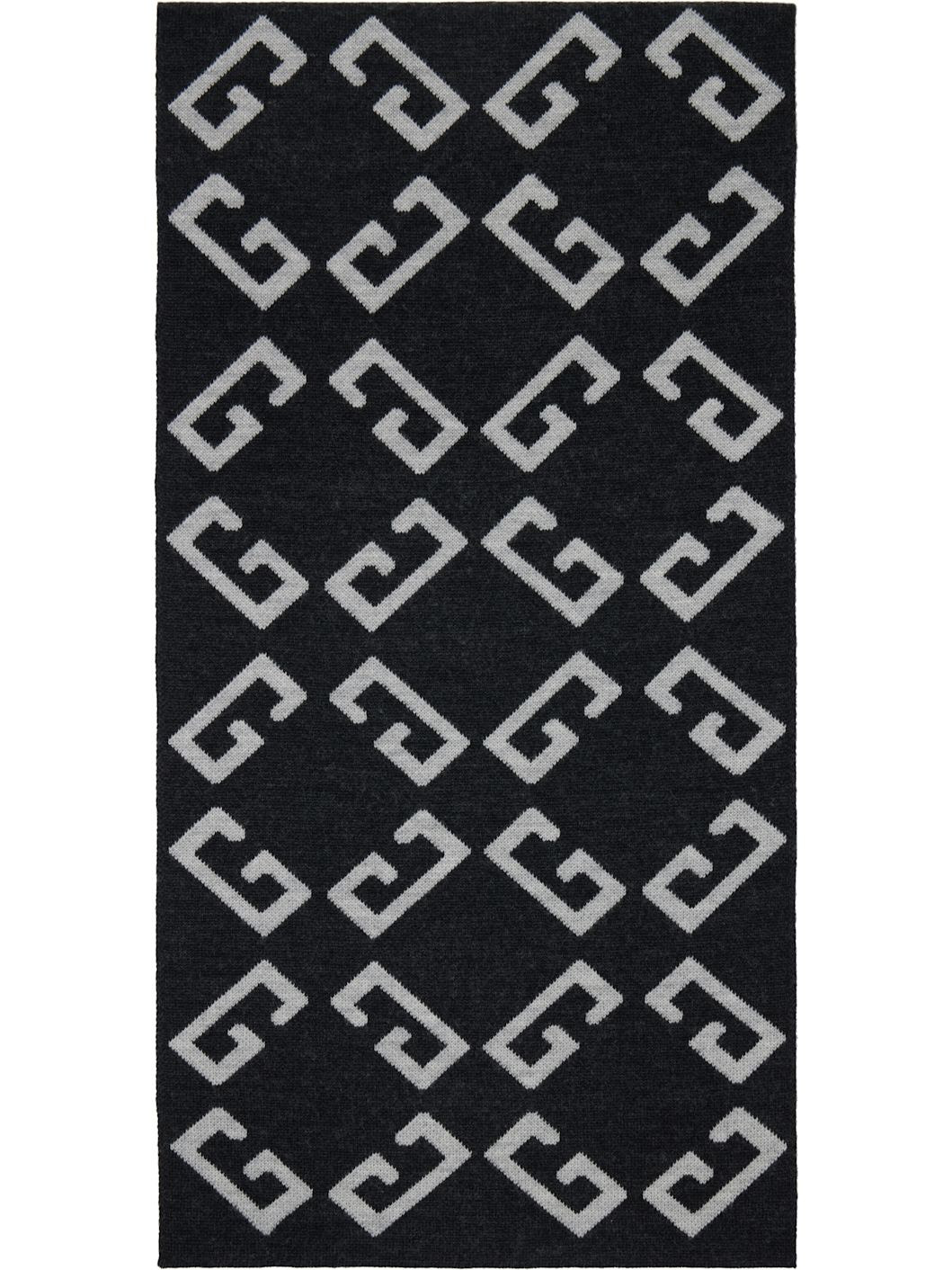 Gray Double-Faced Monogram Scarf - 1