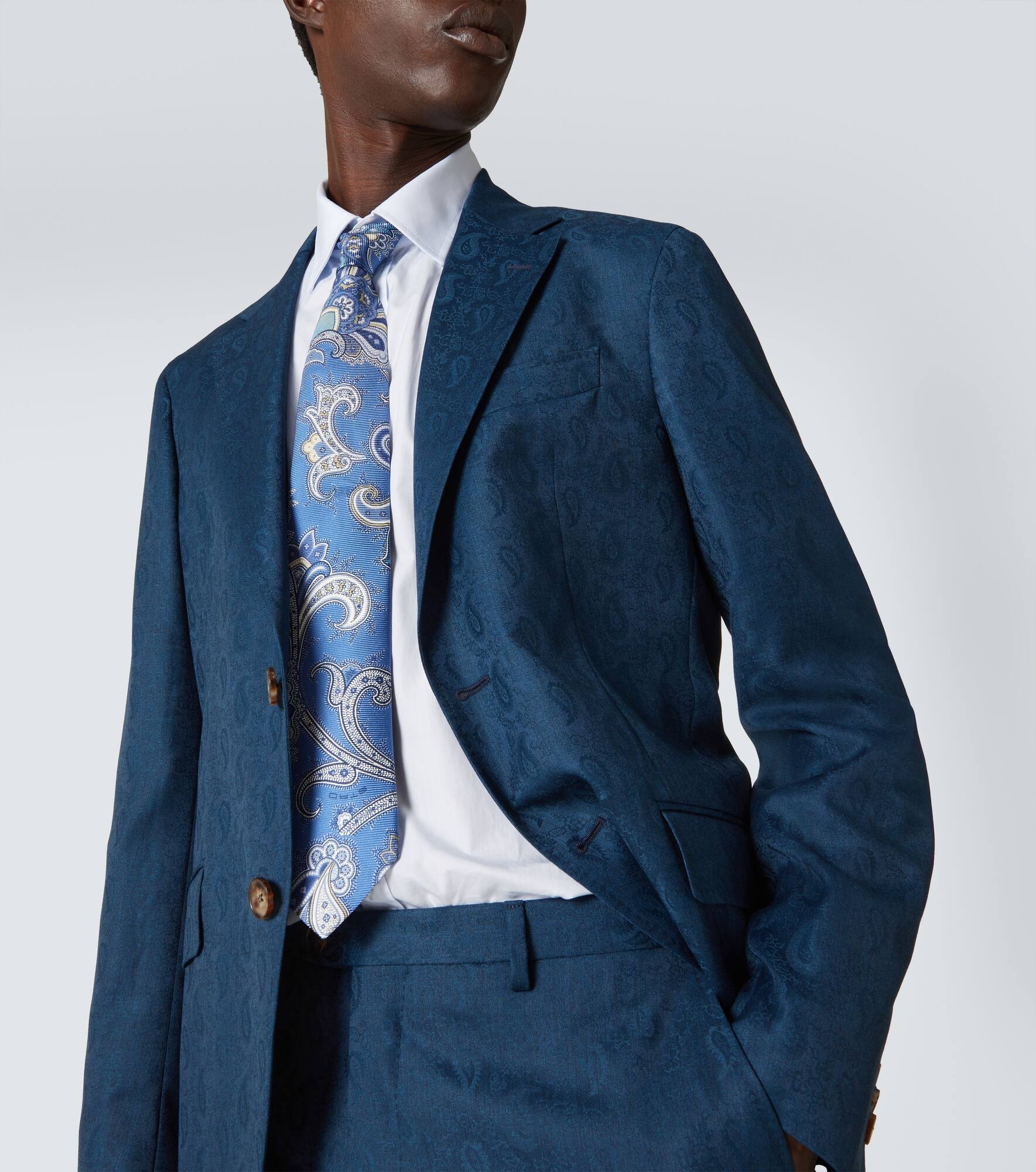 Roma paisley silk suit - 7
