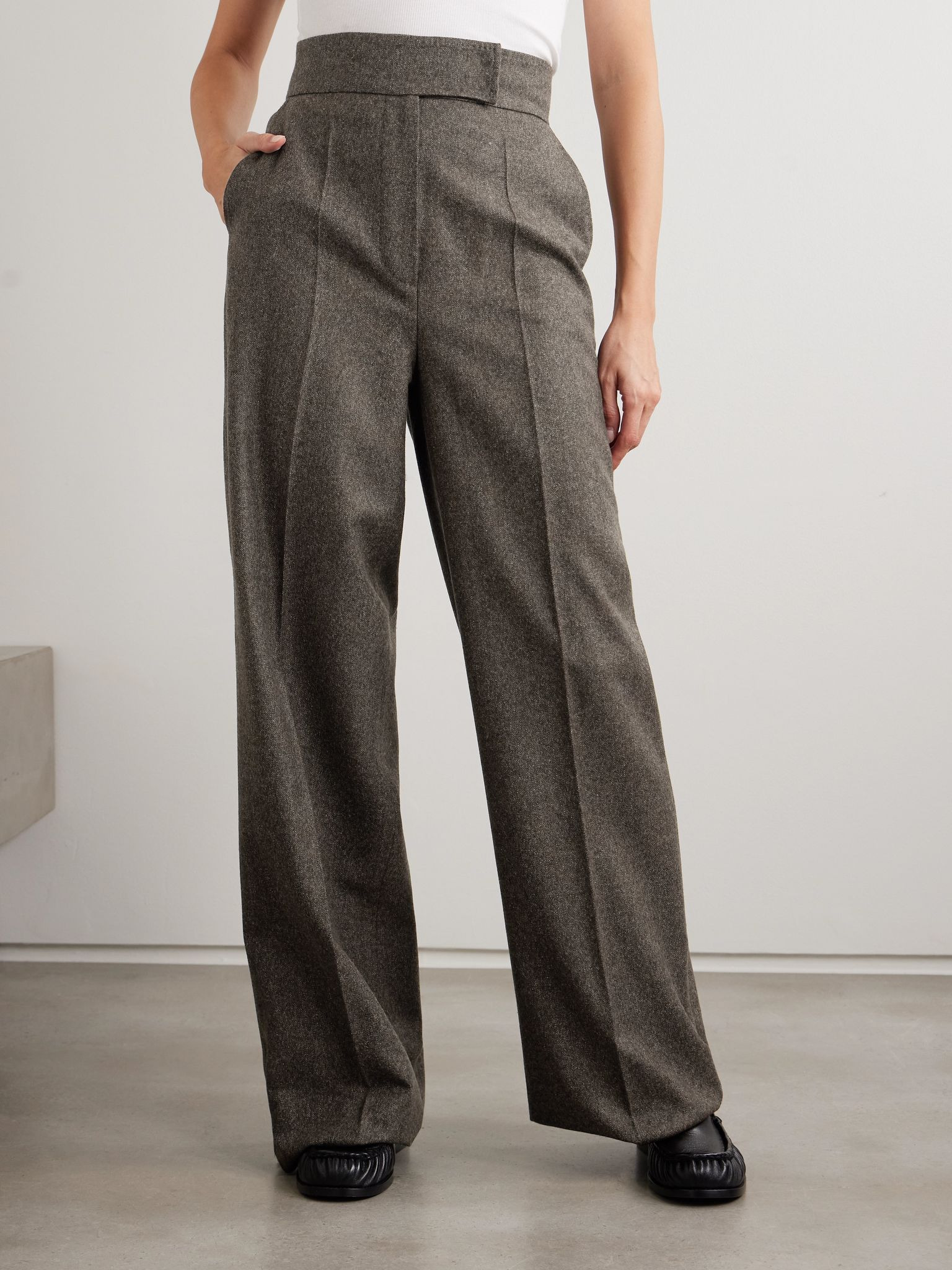 Wool wide-leg pants Brown - 3