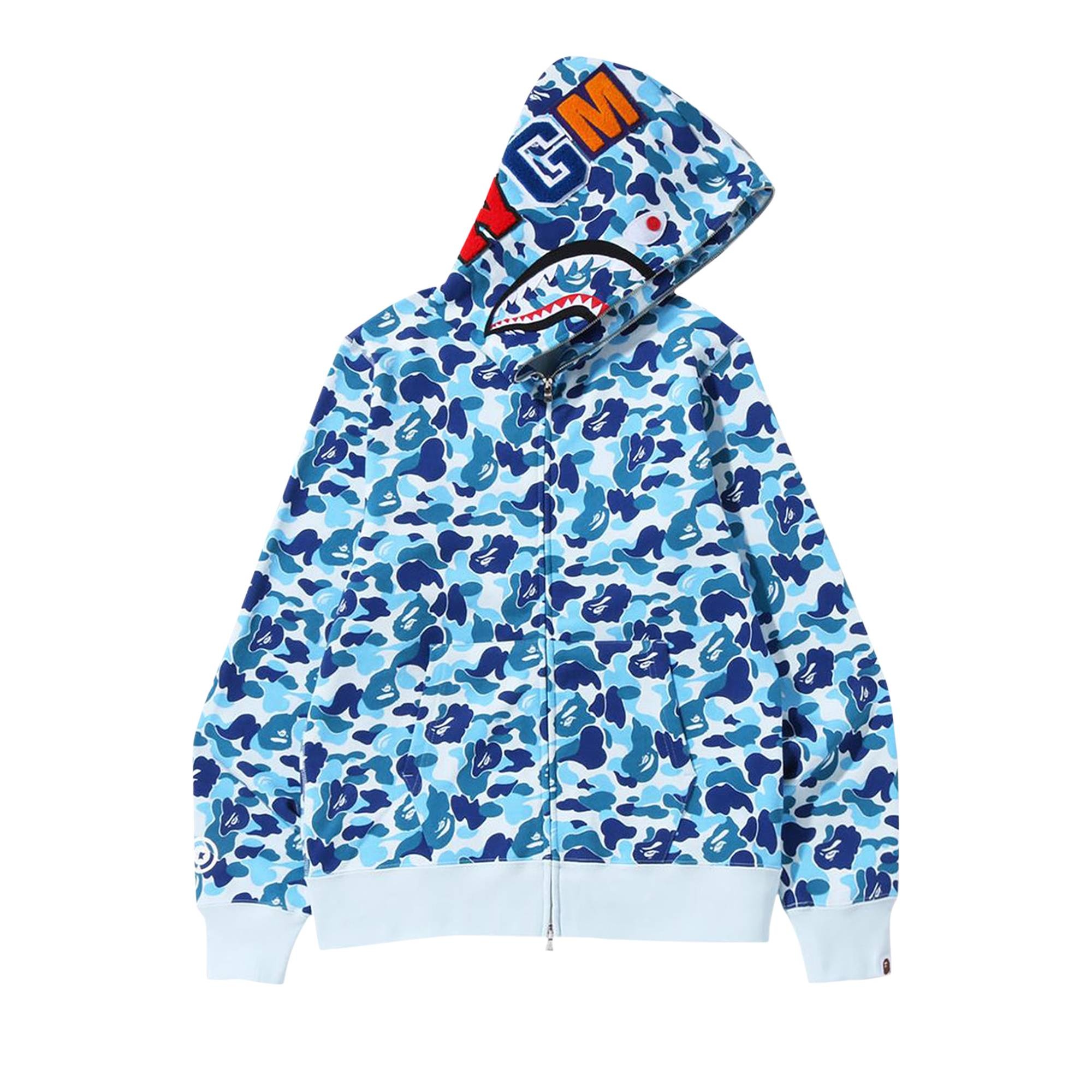 BAPE ABC Camo Shark Full Zip Hoodie 'Blue' - 1