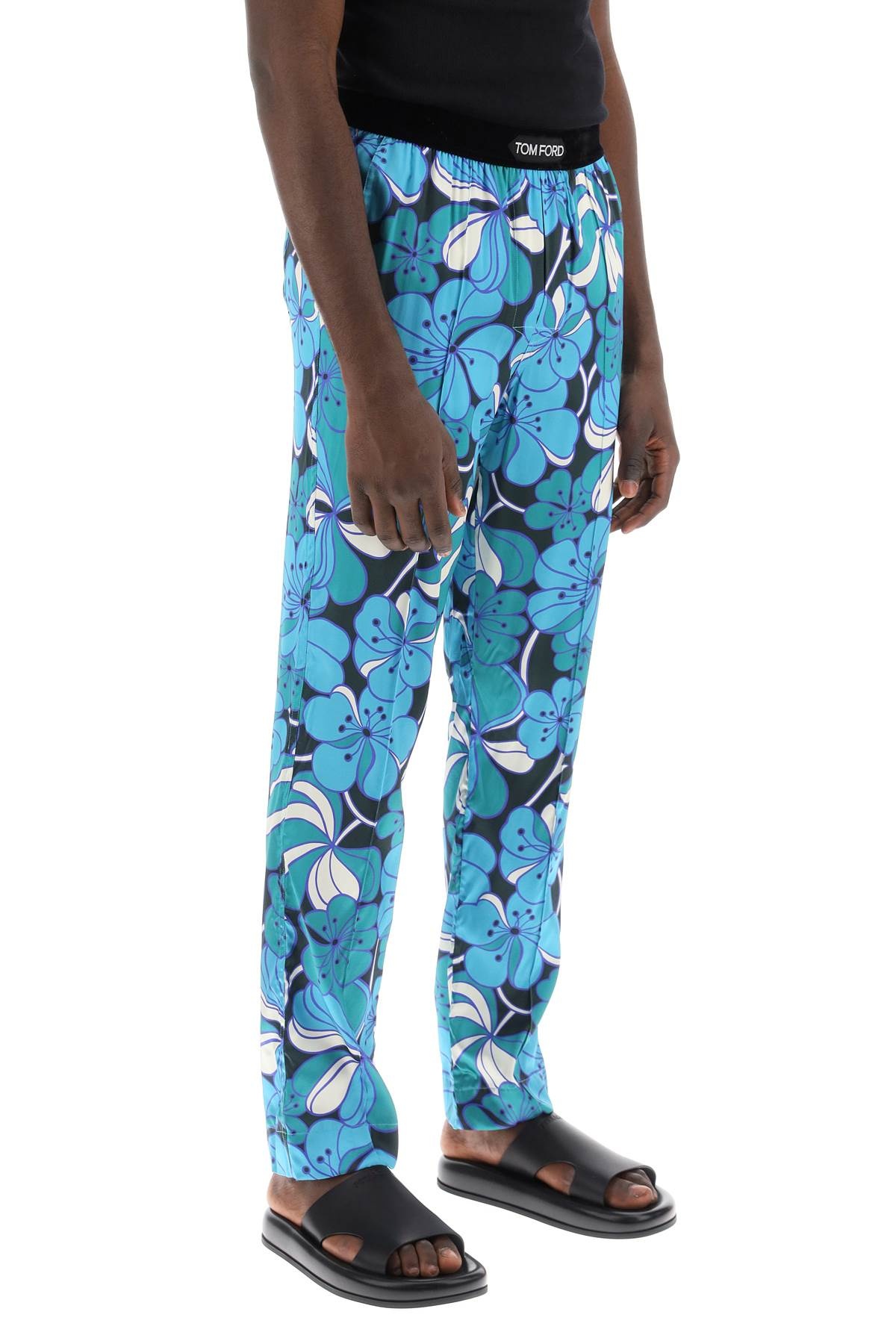 Pajama Pants In Floral Silk - 1