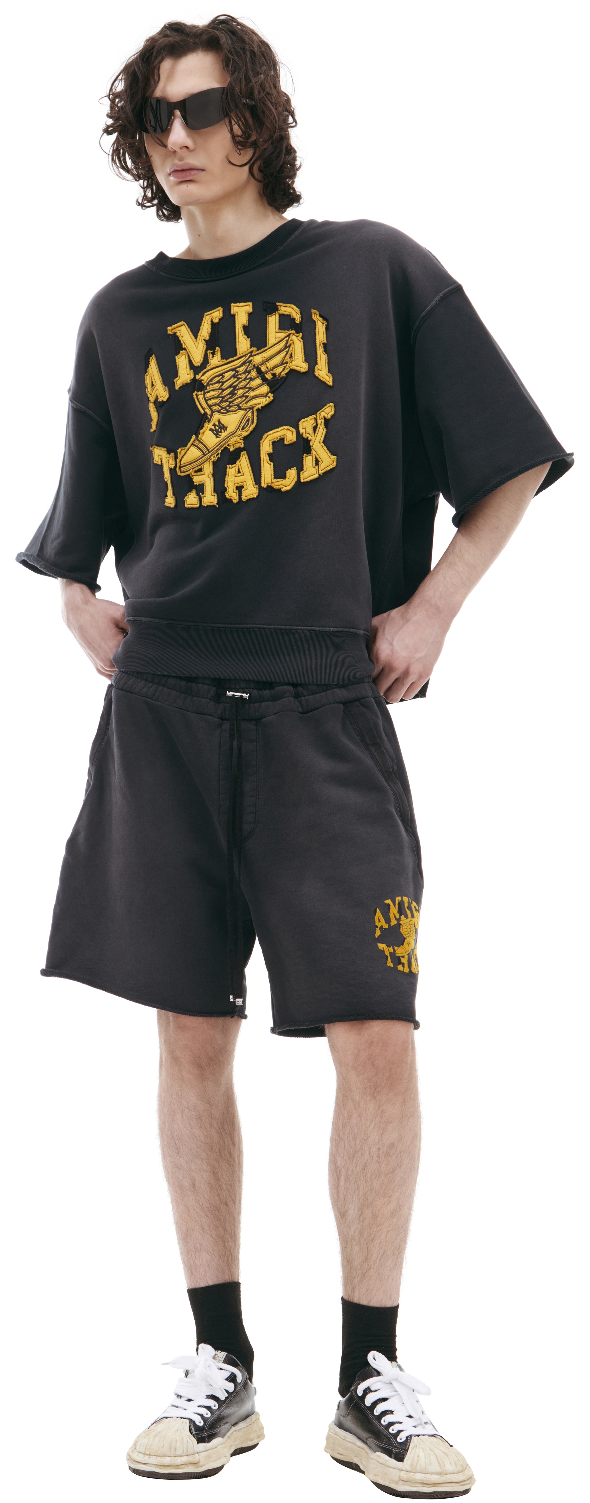 BLACK COTTON SHORTS - 1