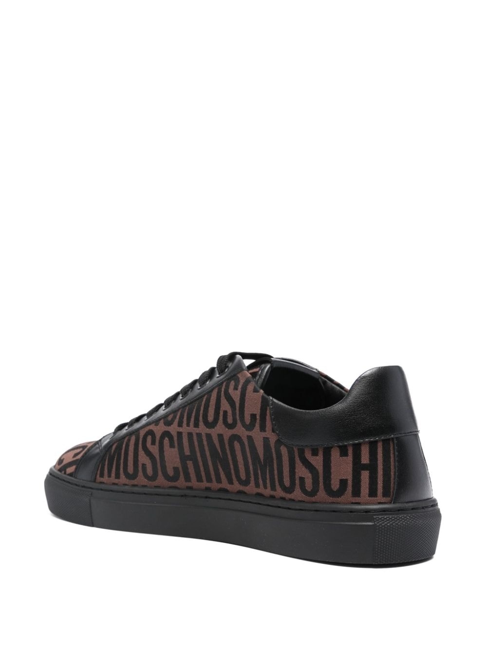 logo-jacquard canvas sneakers - 3