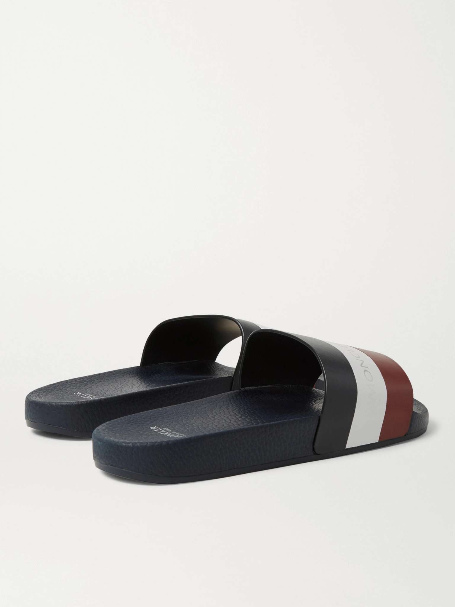 Basile Logo-Print Striped Leather Slides - 5