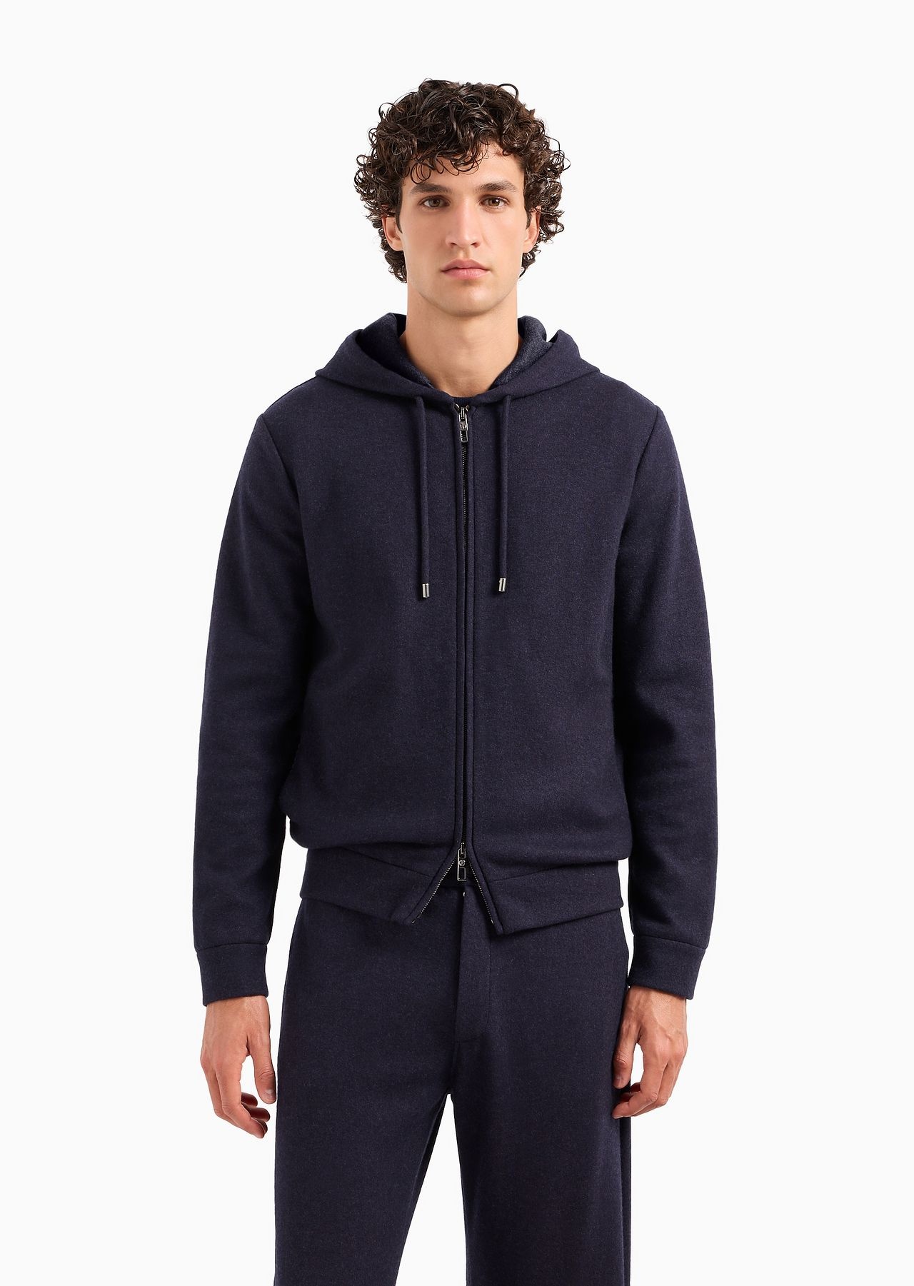 Giorgio Armani Vicuña sweatshirt with hood in cashmere and vicuña - 2