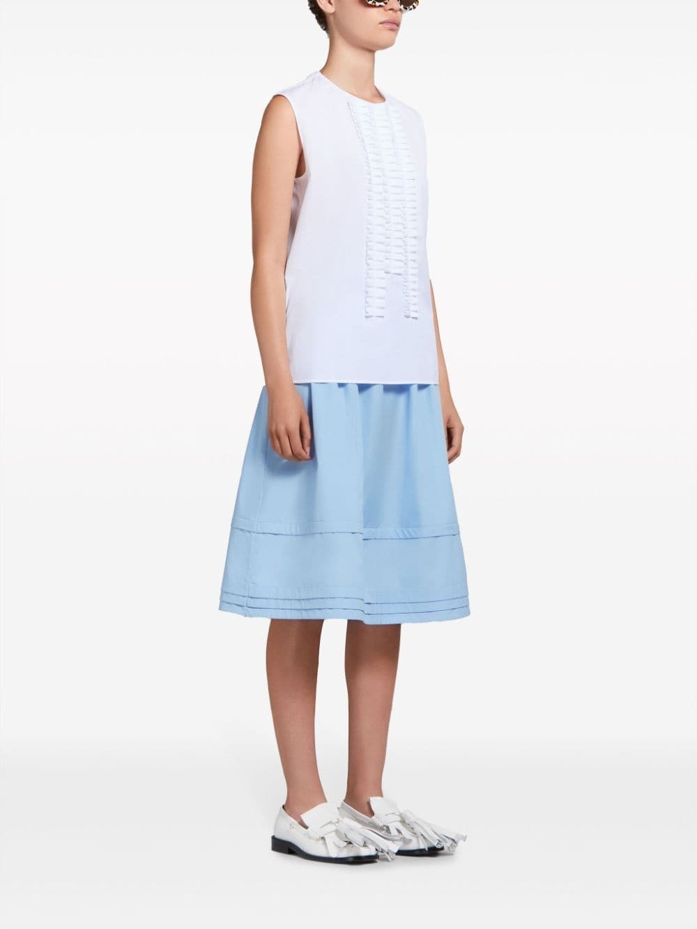 box-pleated bib poplin shirt - 2