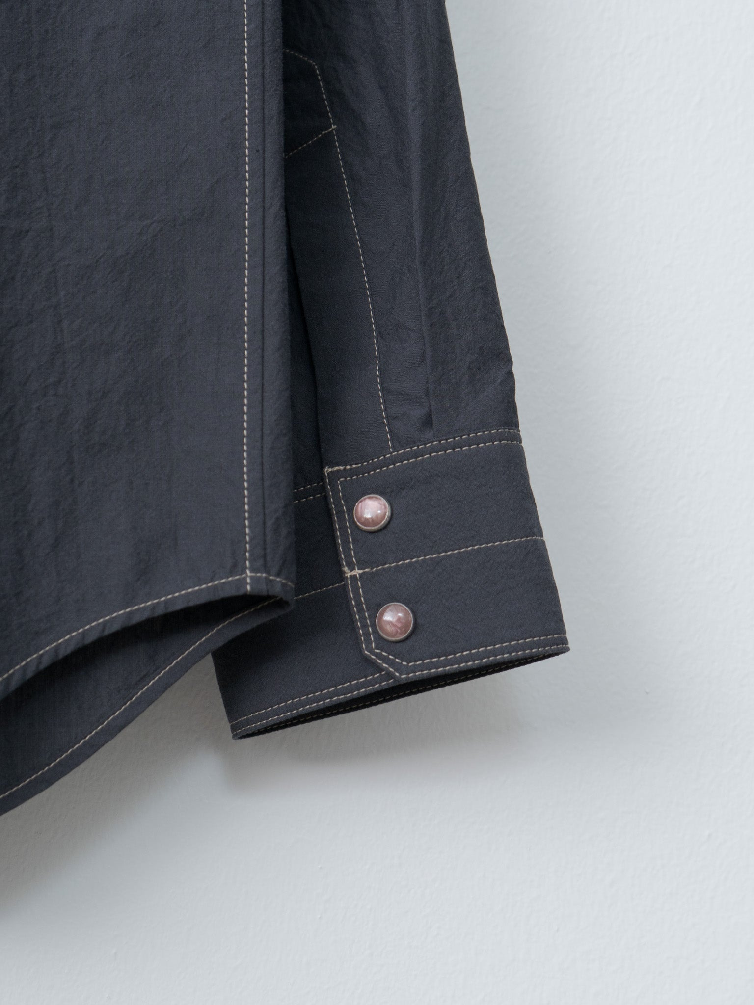 Chest-Pocket Fitted Shirt - Charcoal - 11