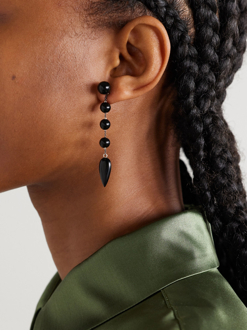 Sophie Buhai Small Phoenician Silver And Onyx Earrings outlook