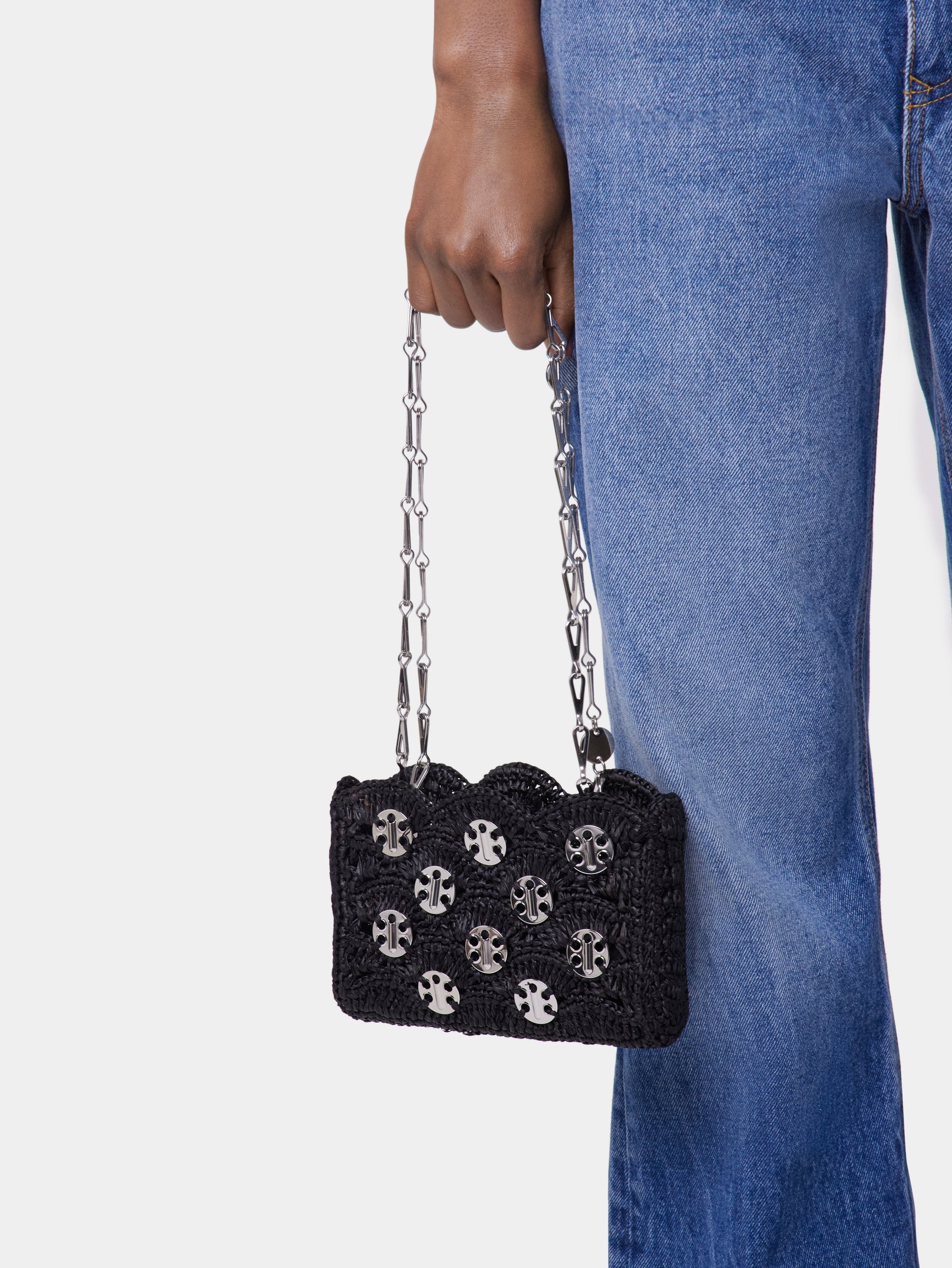 1969 BLACK NANO BAG IN RAFFIA - 4