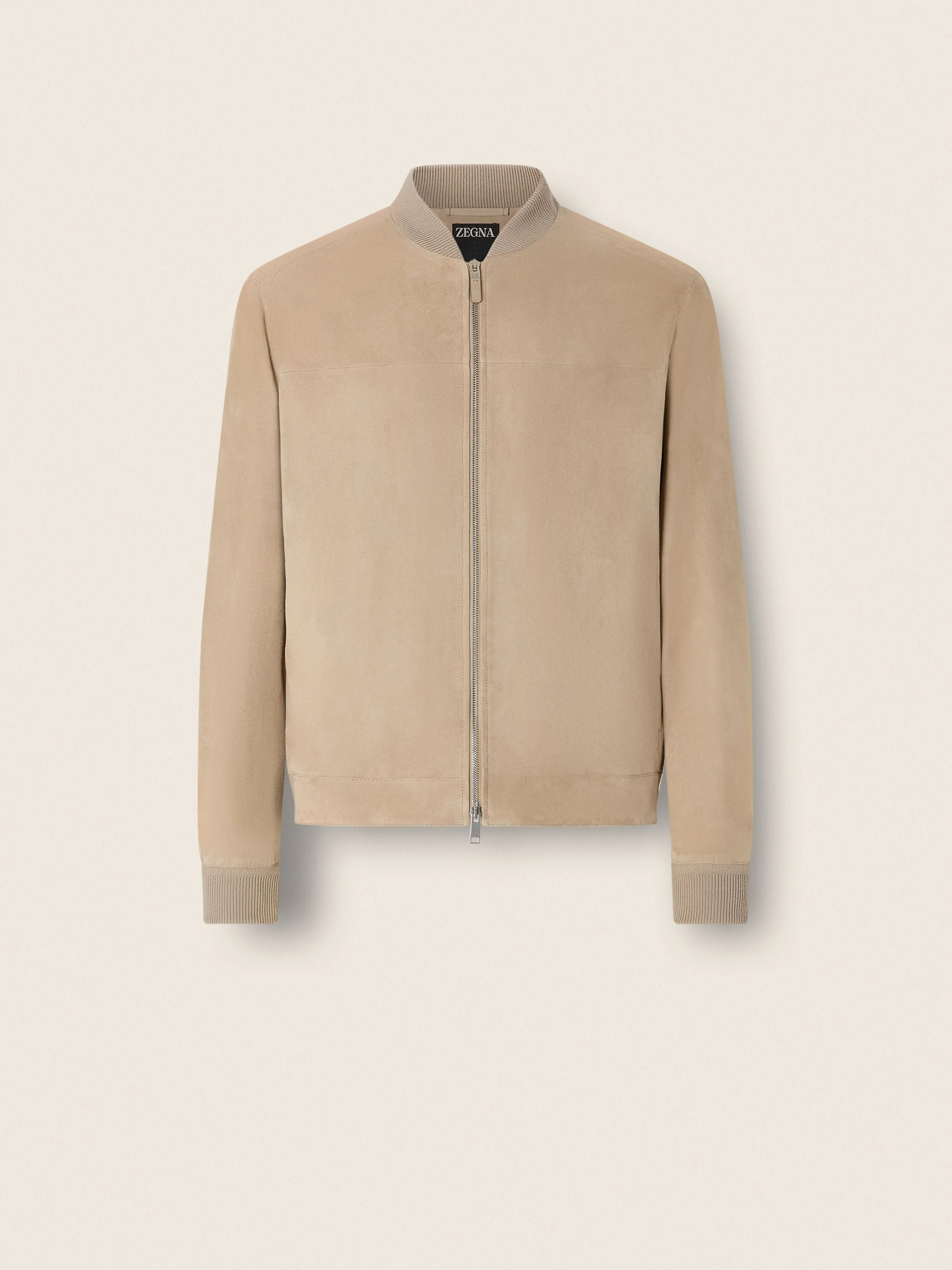 LIGHT TAUPE SUEDE BOMBER - 1