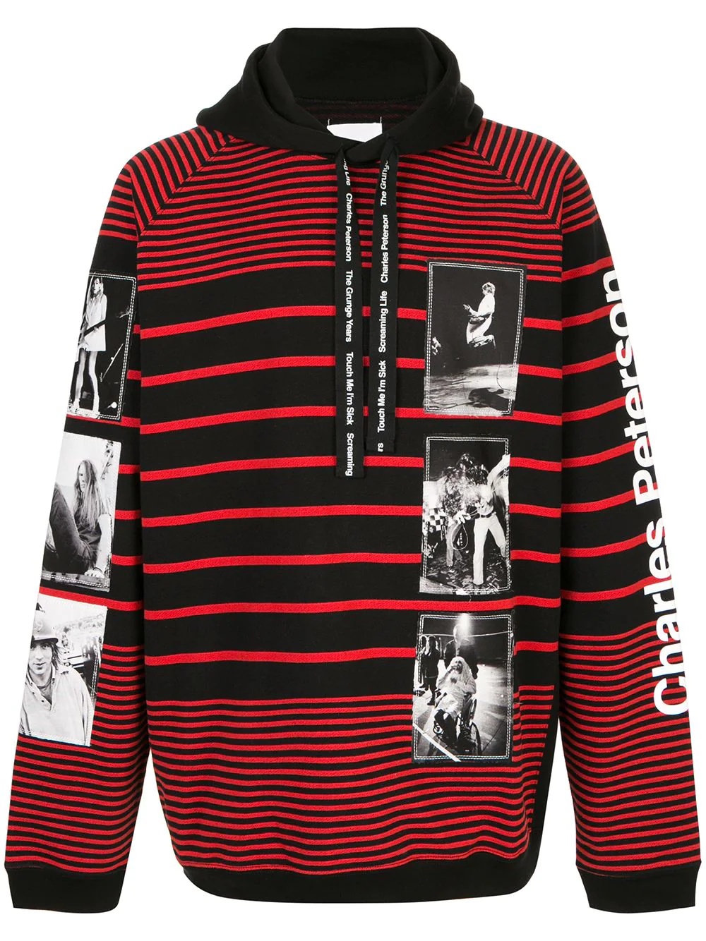 band graphic stripe hoodie - 1