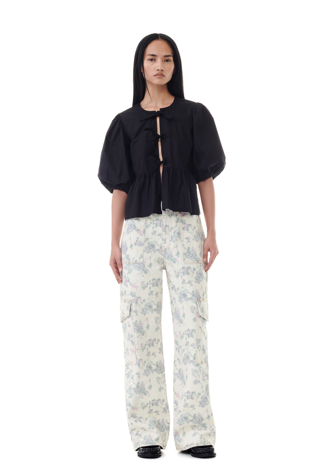 FLORAL PRINTED ANGI JEANS - 3
