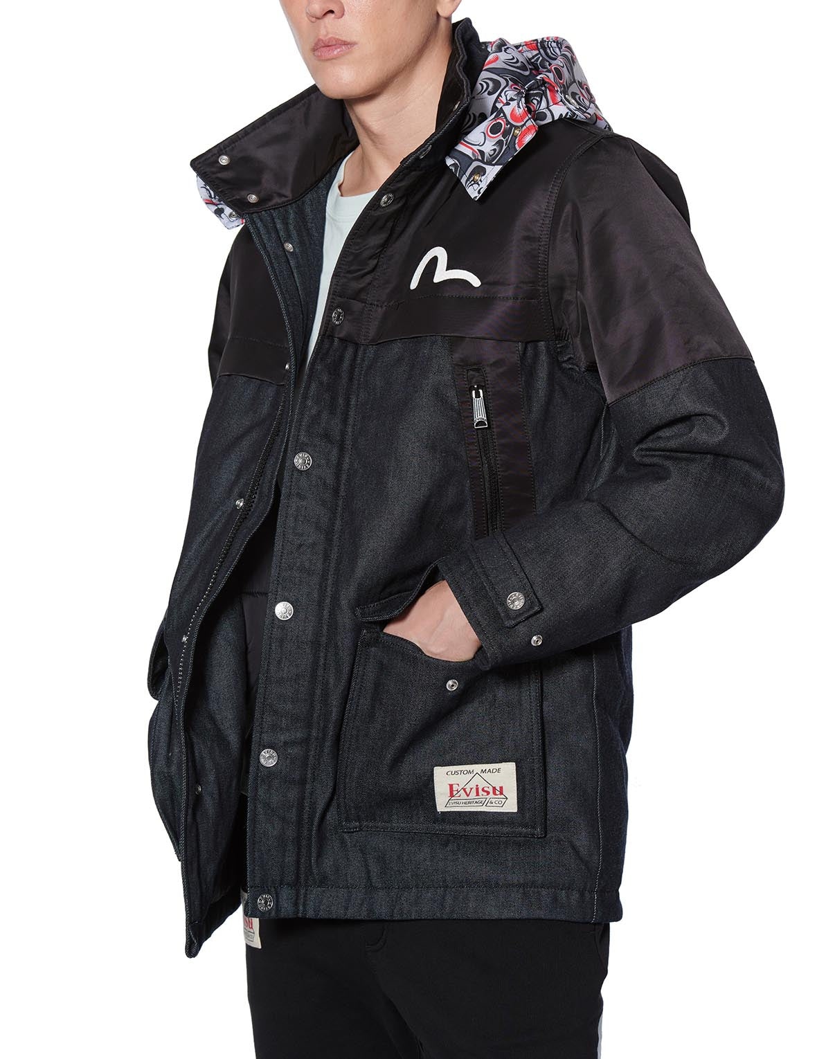 Fabric Blocking Mid-length Padded Coat - 4