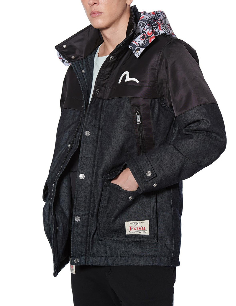 Fabric Blocking Mid-length Padded Coat 4