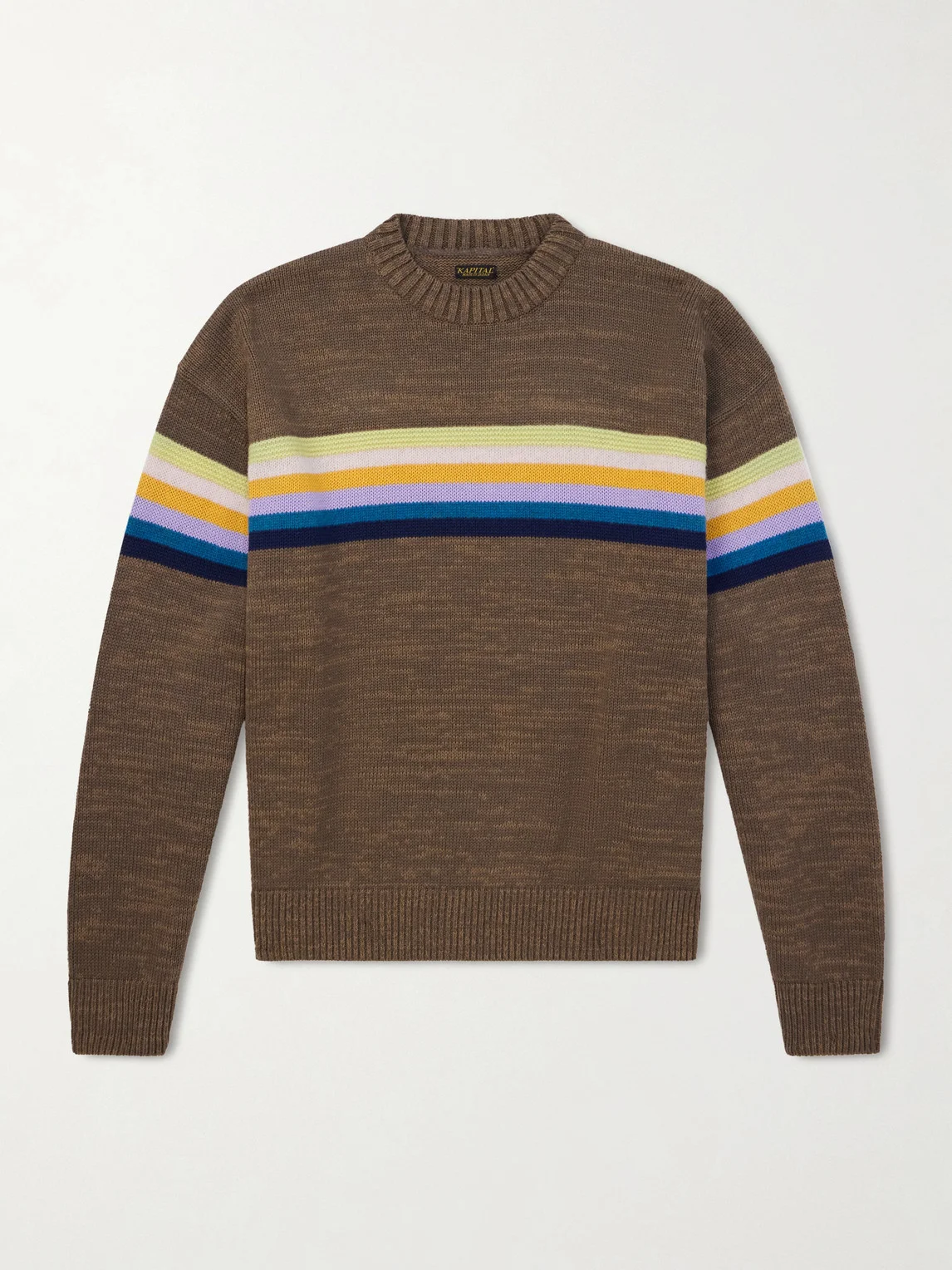 Peckish Rainbow Striped Cotton and Wool-Blend Sweater - 1
