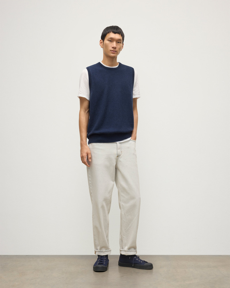 Lennox Navy Cashmere Sleeveless Tank 3