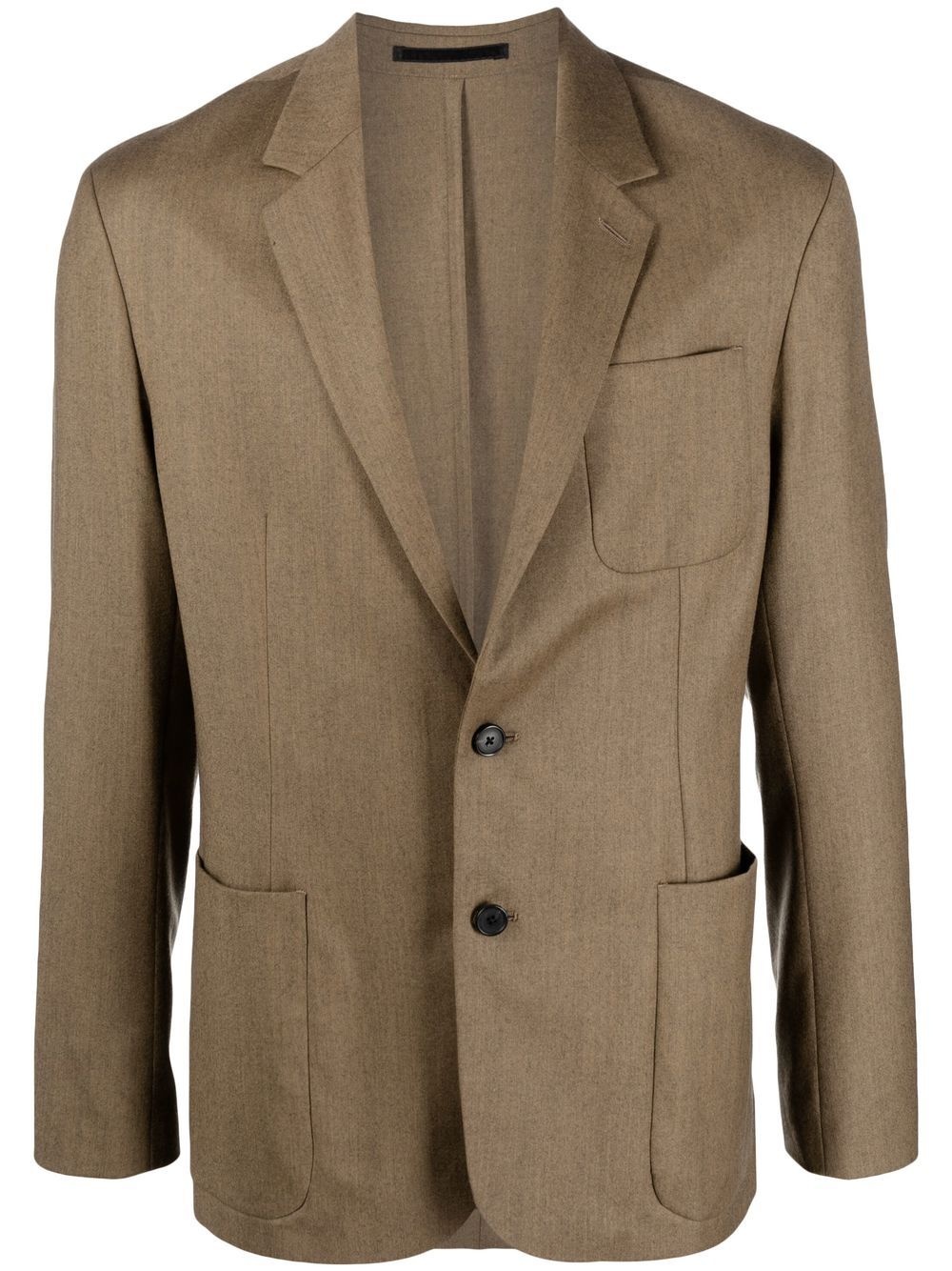 single-breasted wool-cashmere blazer - 1