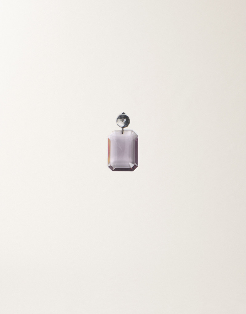Rectangular earrings in plexiglass and filo diamante 3