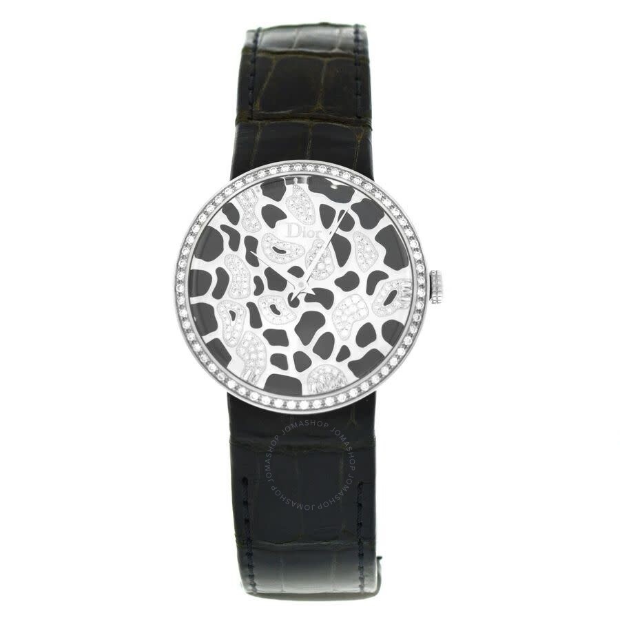 Pre-owned Christian Dior La D De Dior Quartz Diamond Black Dial Ladies Watch CD042113 - 1