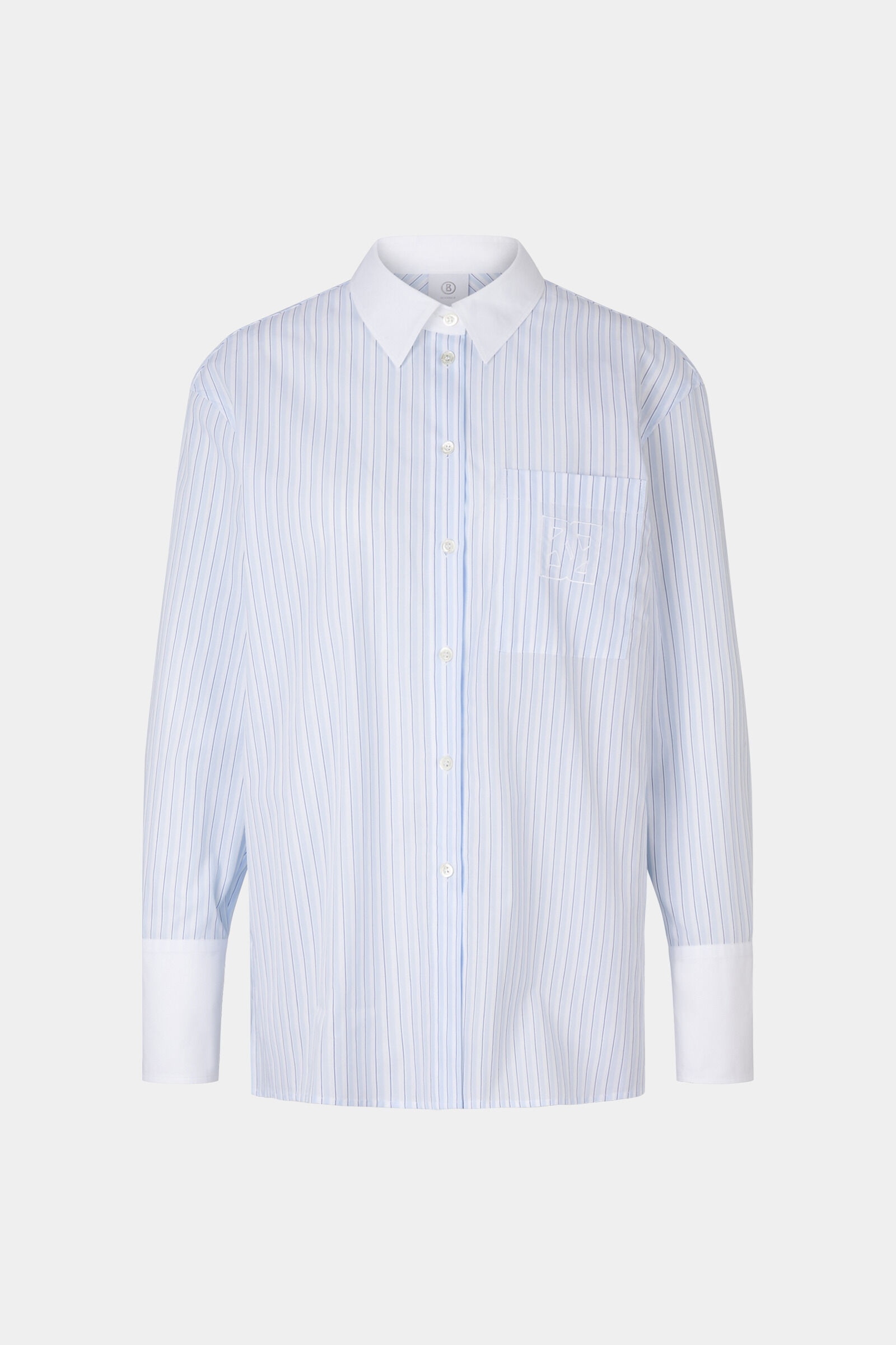Noalie Shirt blouse in White/Light blue - 1