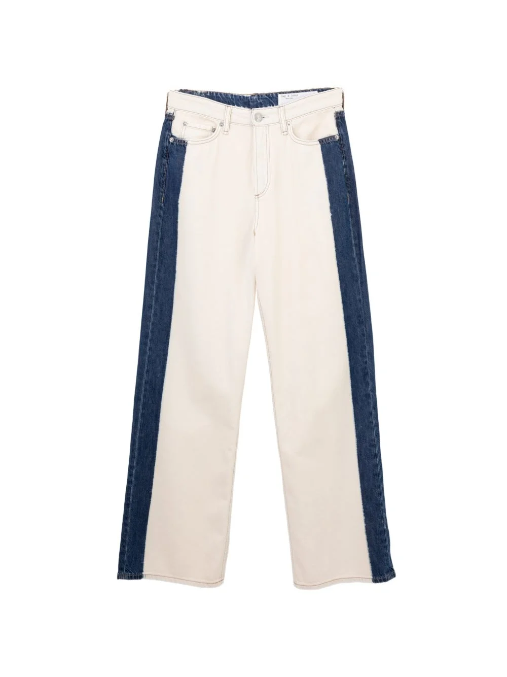 two-tone straight-leg jeans - 1