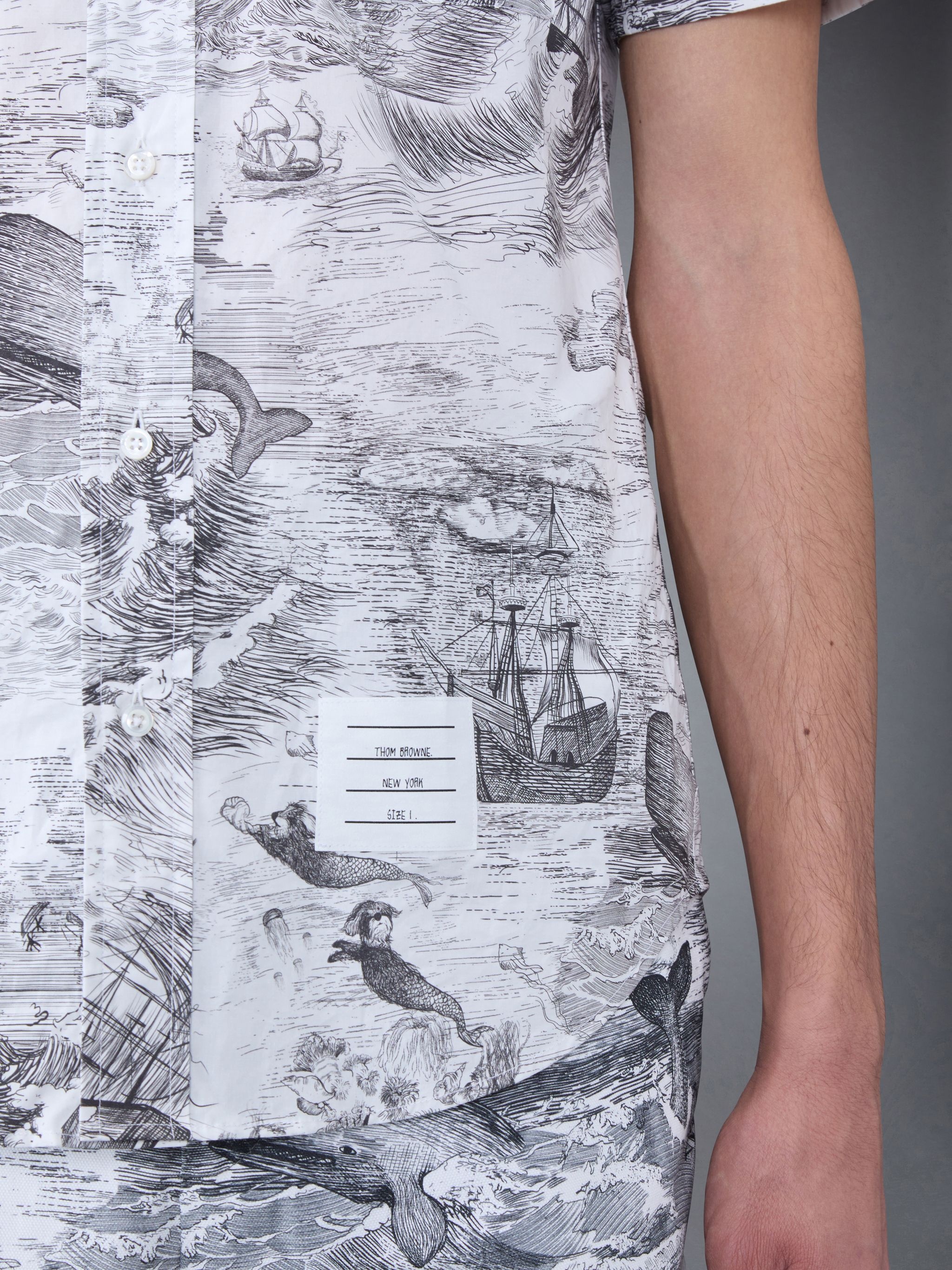 Nautical Toile Poplin Short Sleeve Shirt - 7